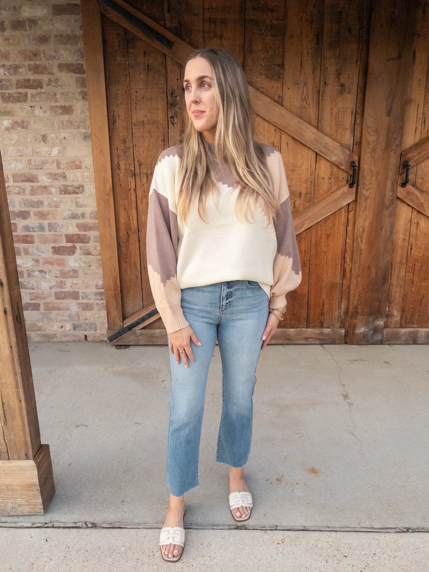 Color Block Chunky Sweater