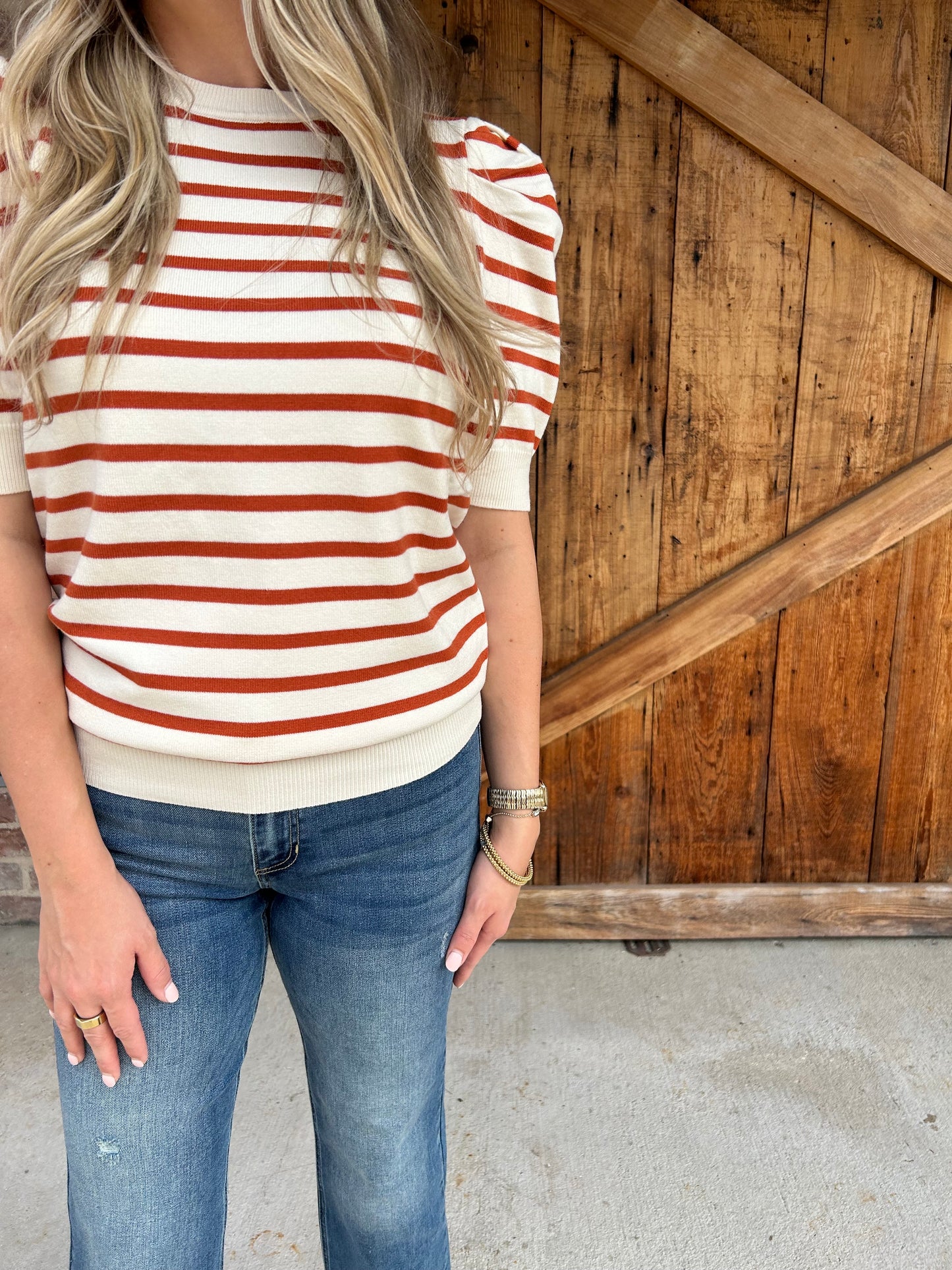 Rust stripe top