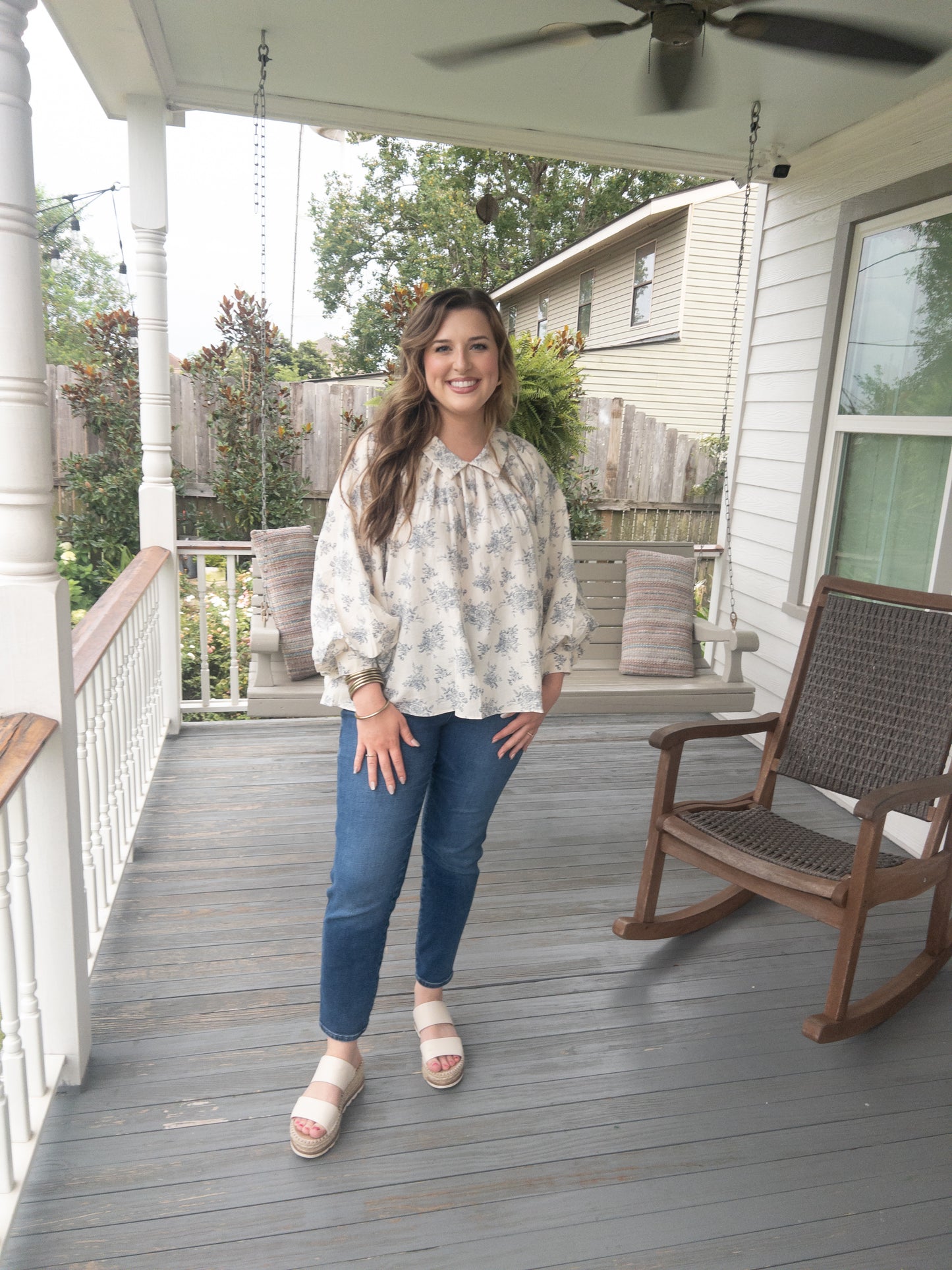 Floral Collar Blouse