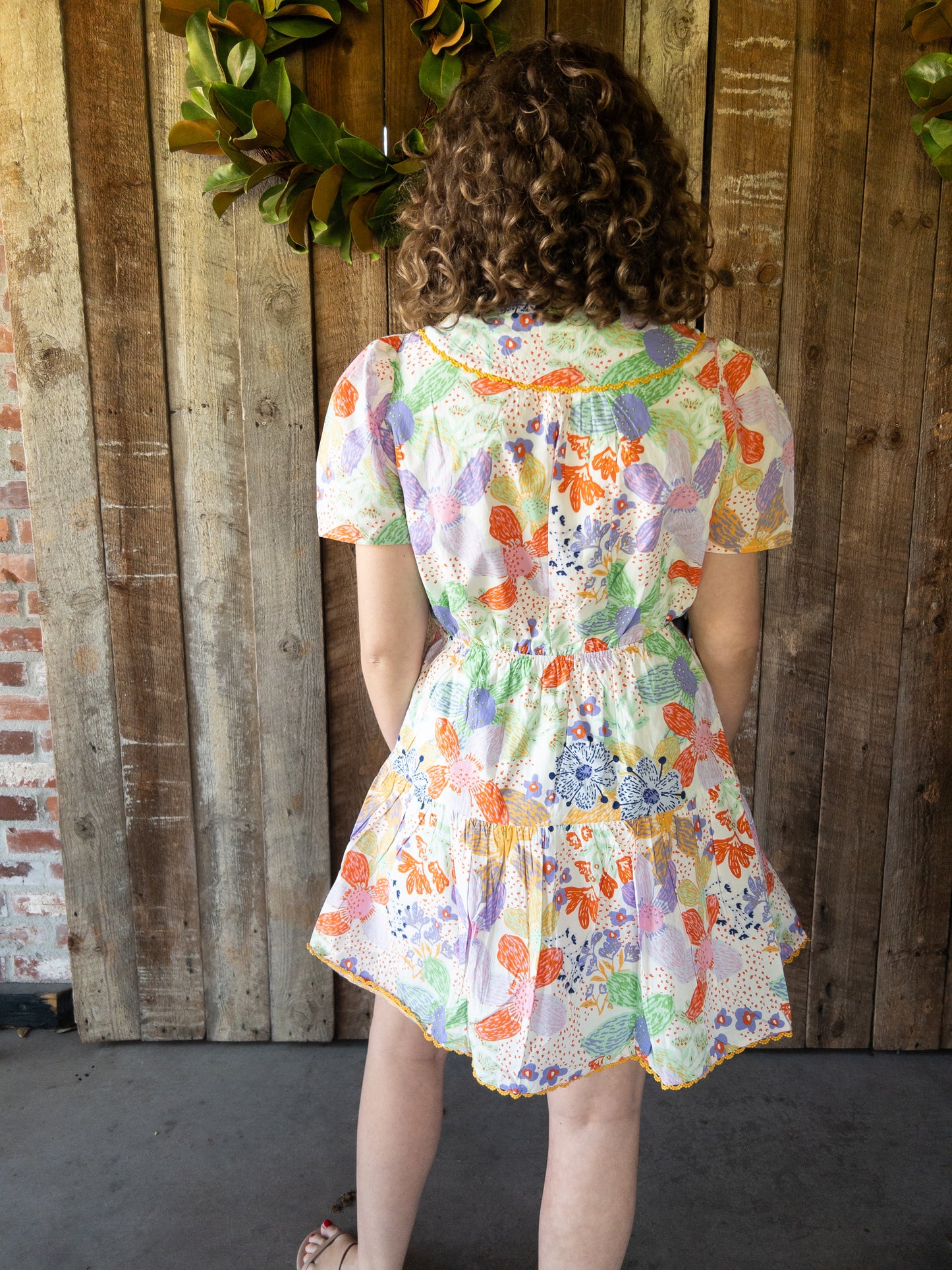 Colorful floral mini dress