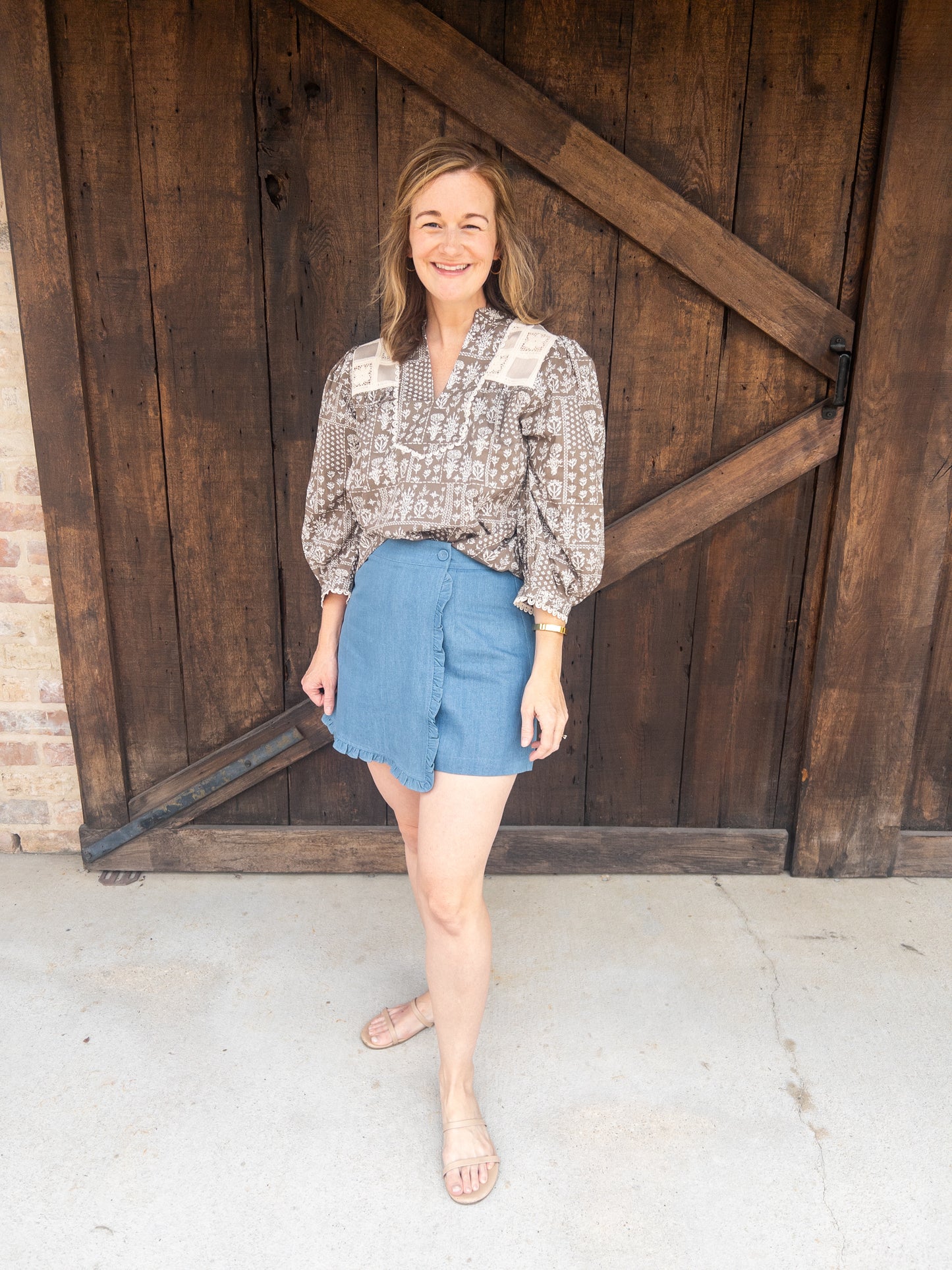 Denim Ruffle Skort