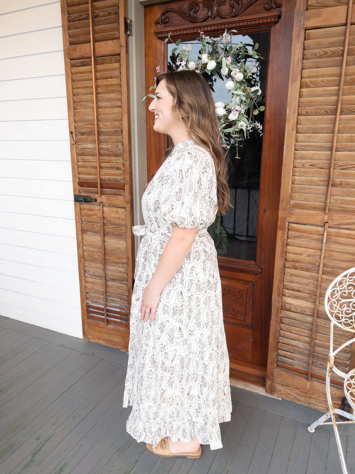 Brown floral maxi