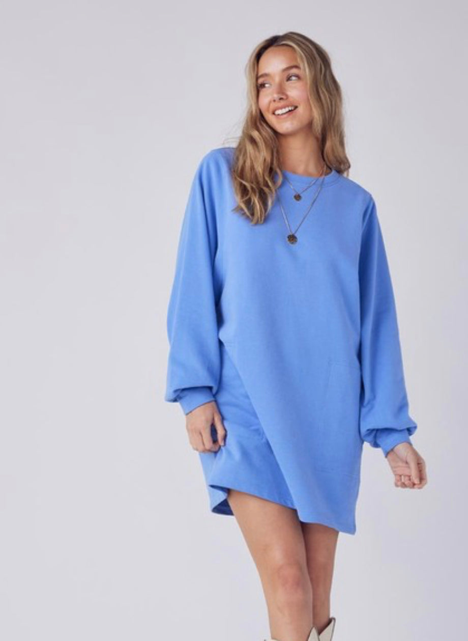 Bright Blue Terry Dress