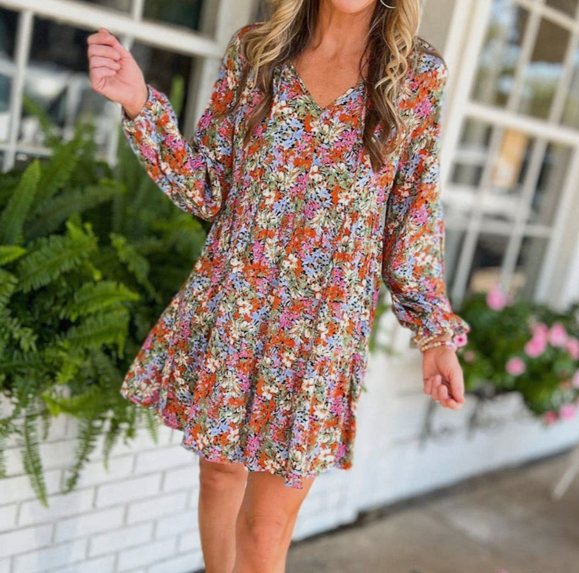 Multifloral Mini Dress
