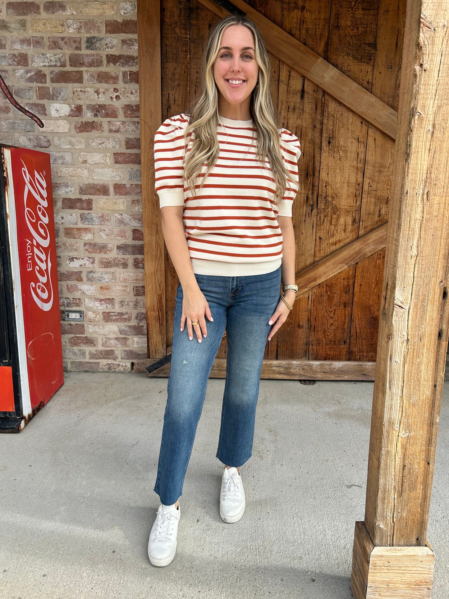Rust stripe top