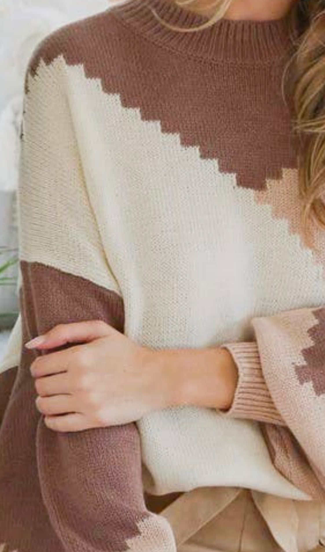 Color Block Chunky Sweater