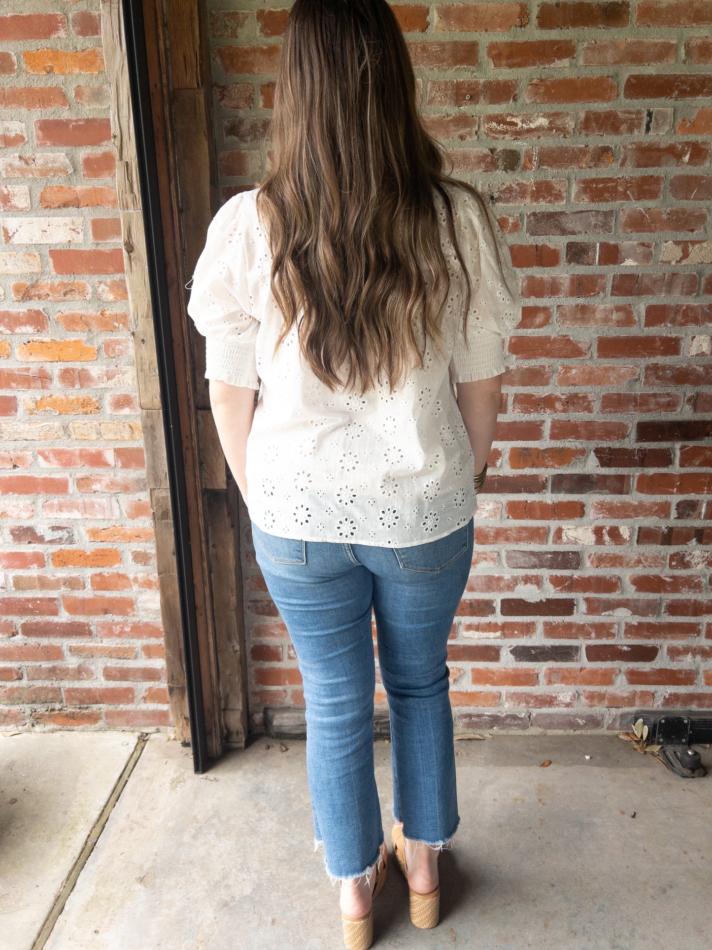 White Eyelet Top