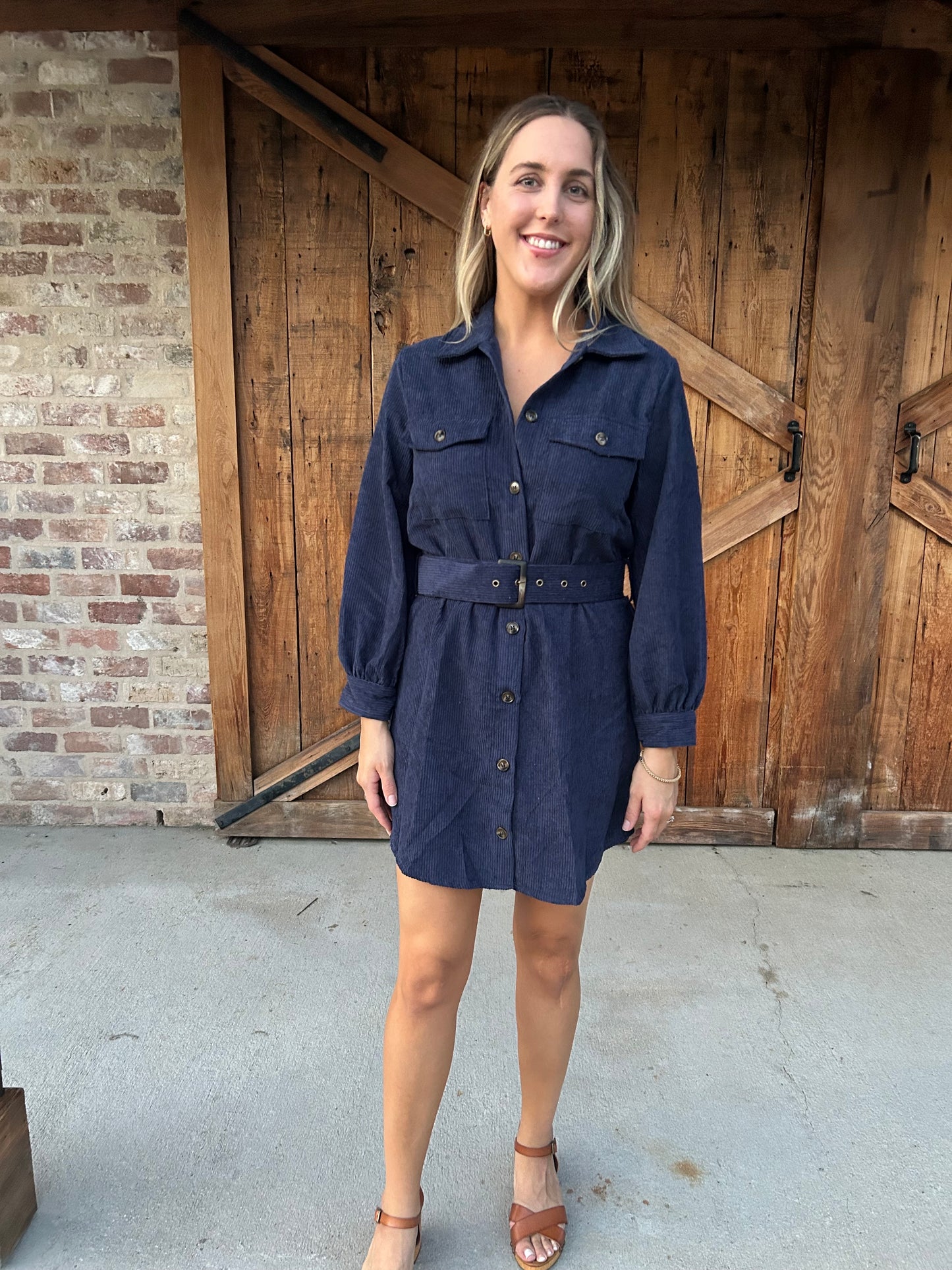 Midnight Corduroy Dress