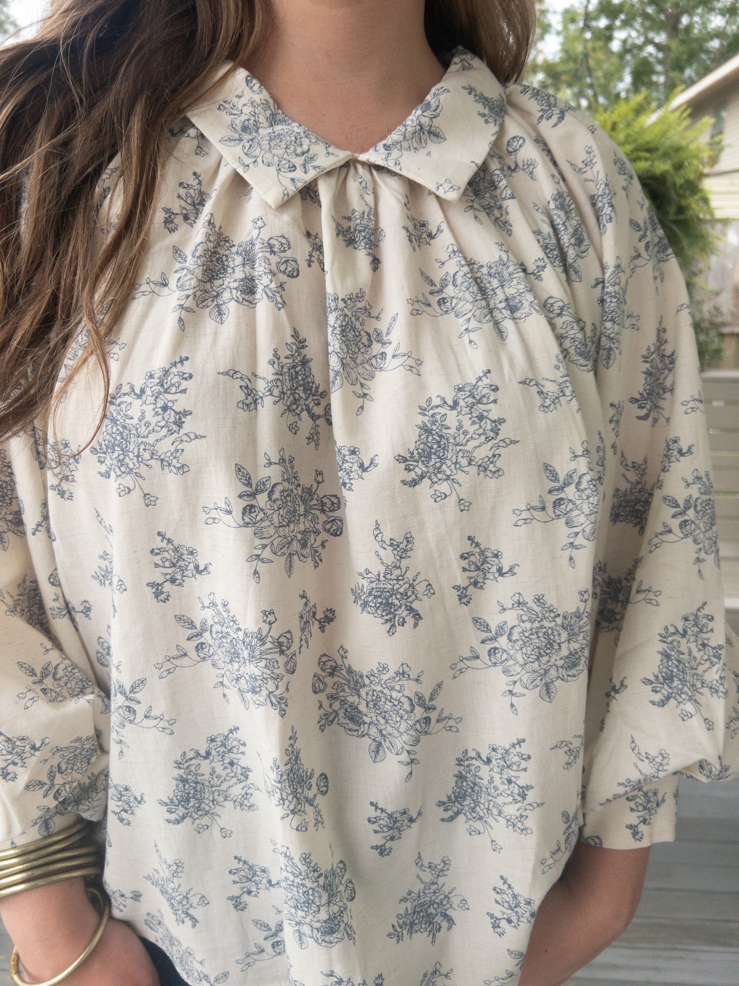 Floral Collar Blouse