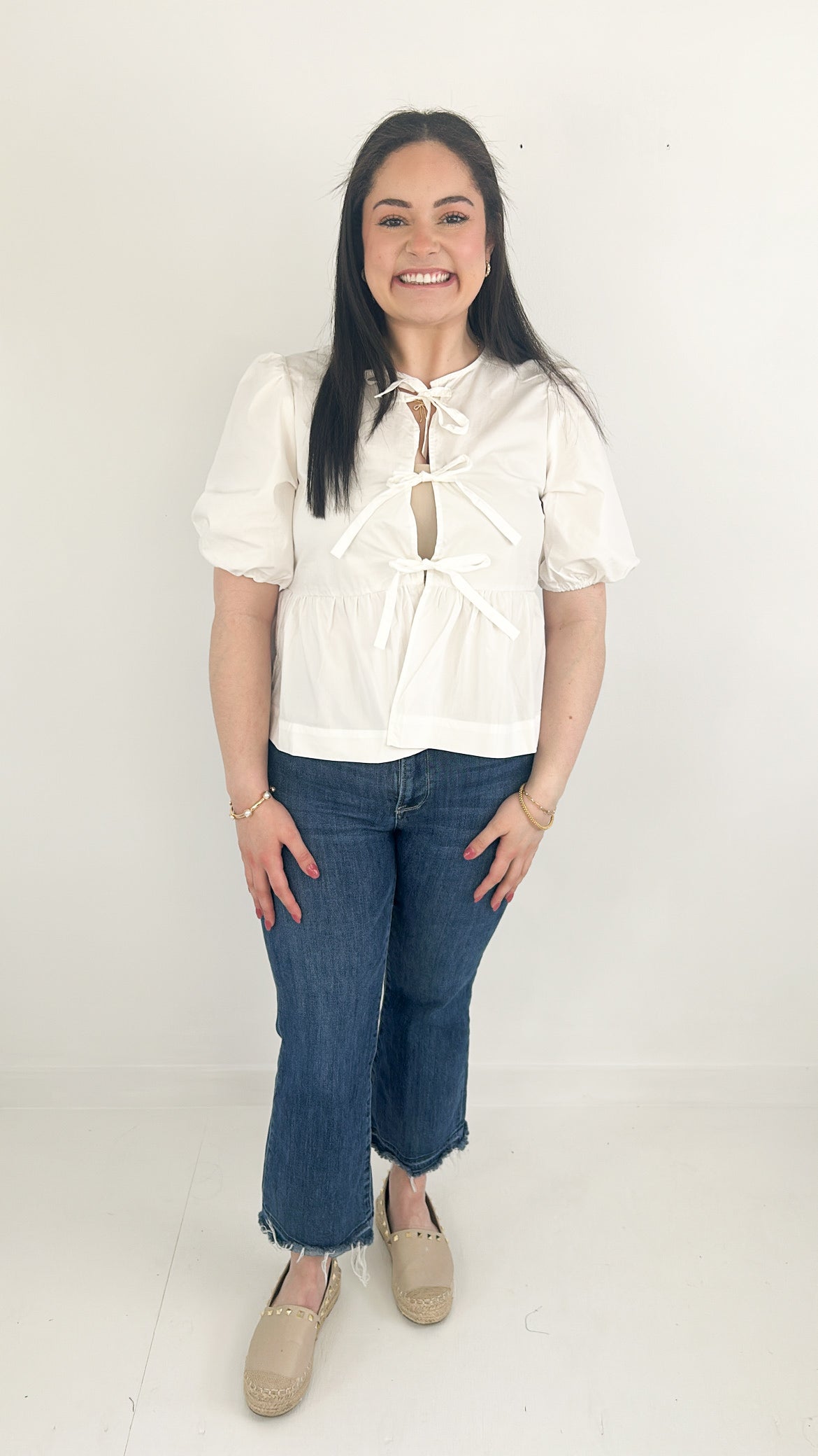 Classic White Tie Top