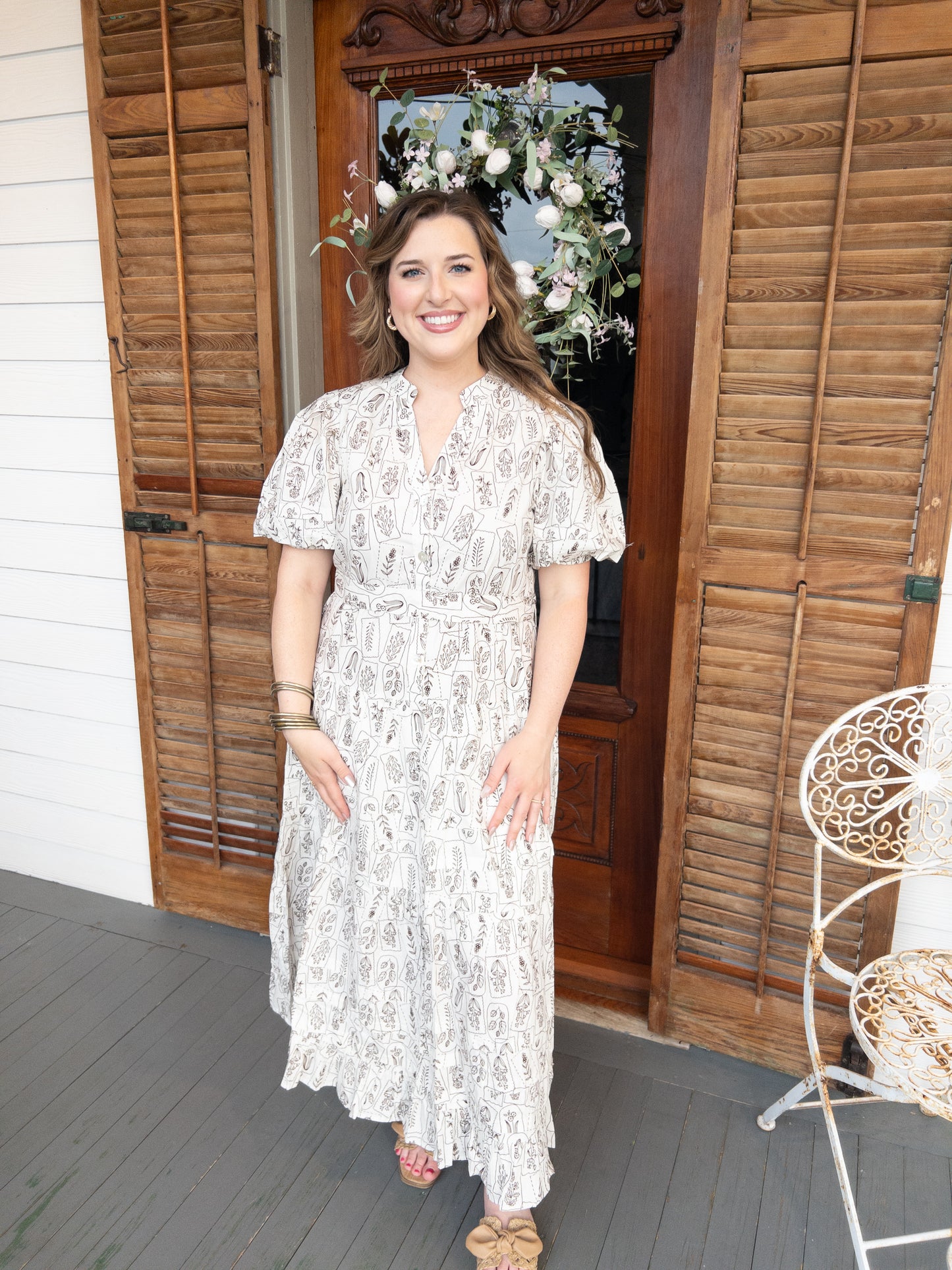 Brown floral maxi