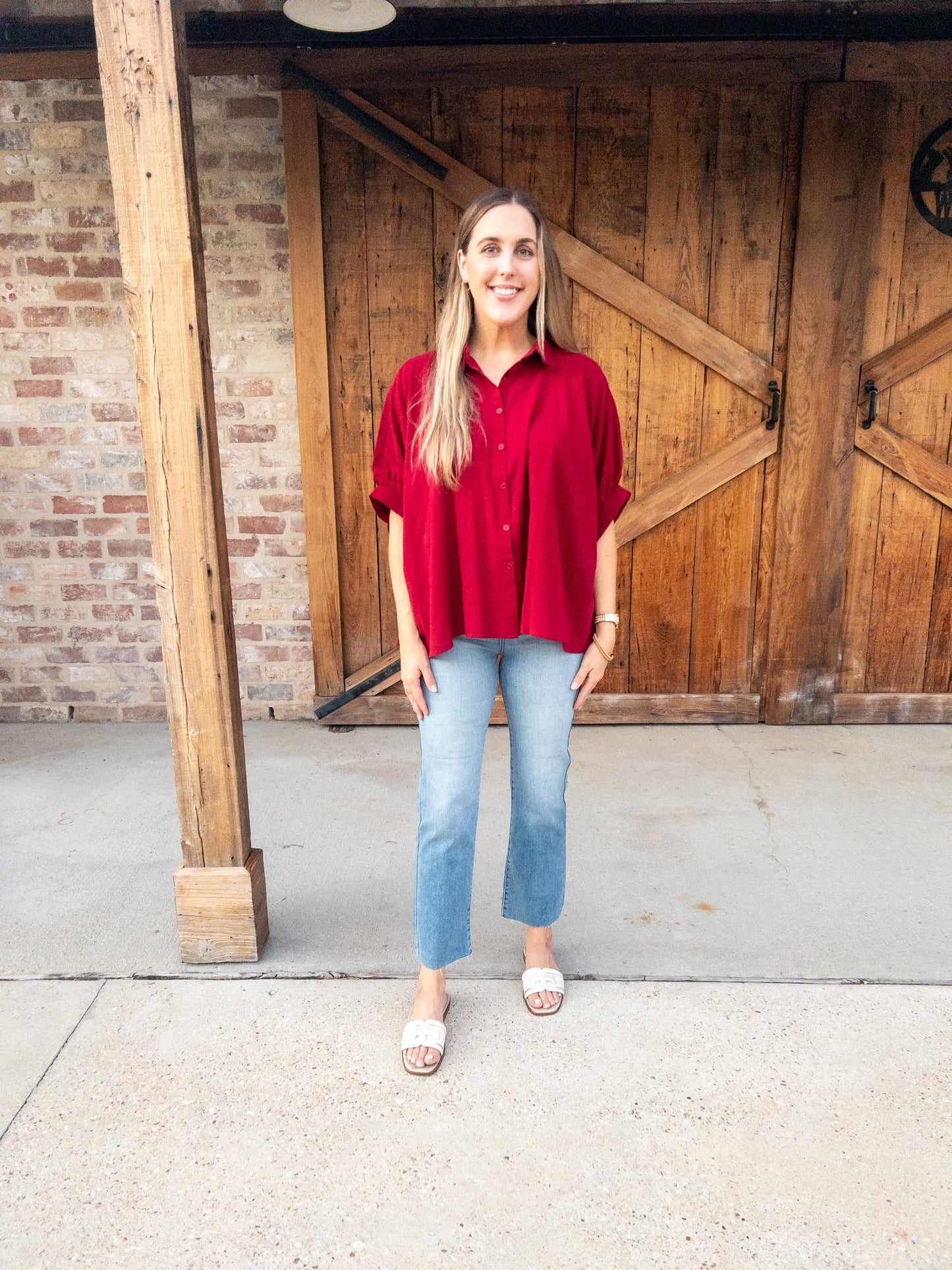 The Wine Button Top