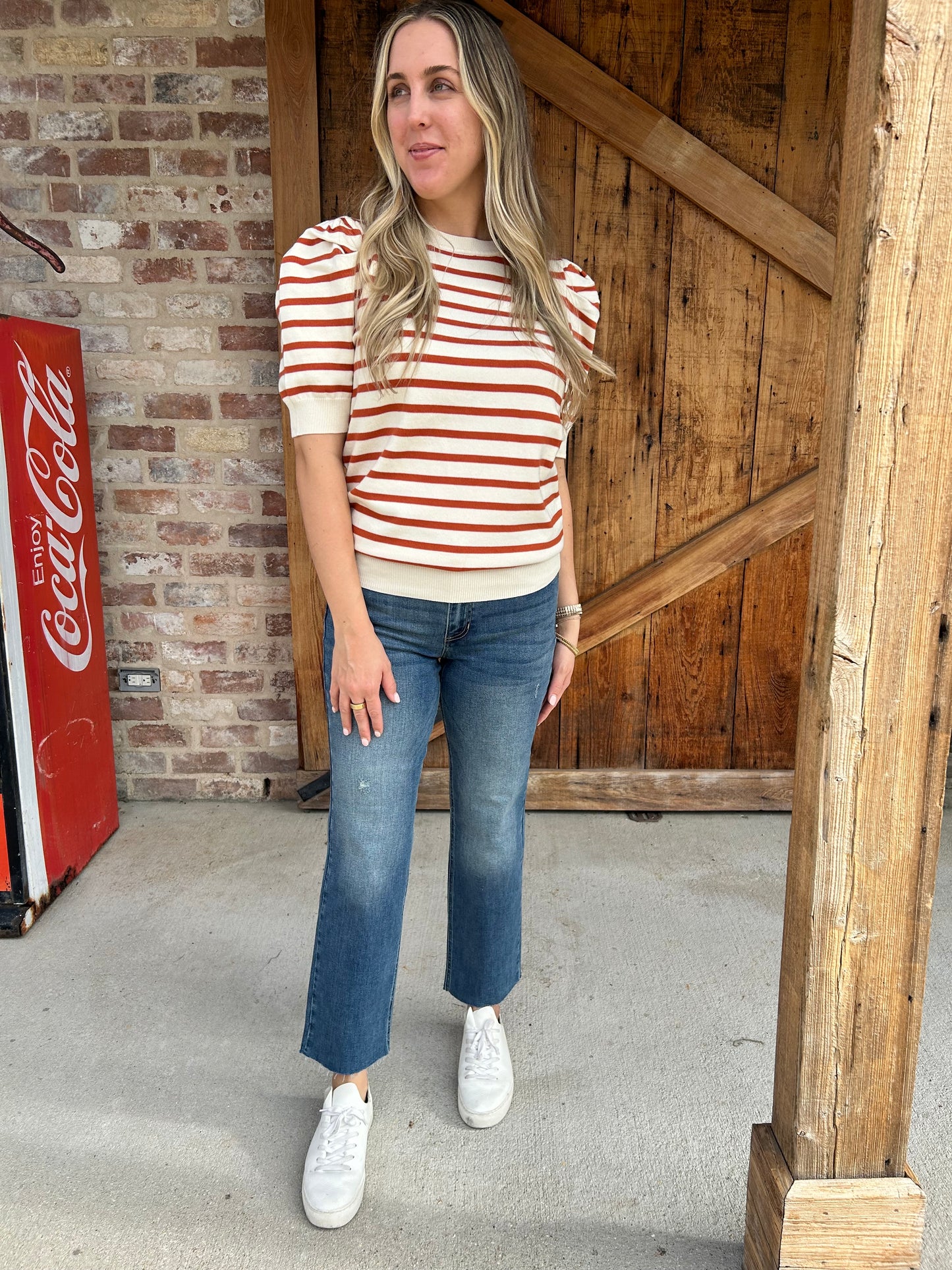 Rust stripe top