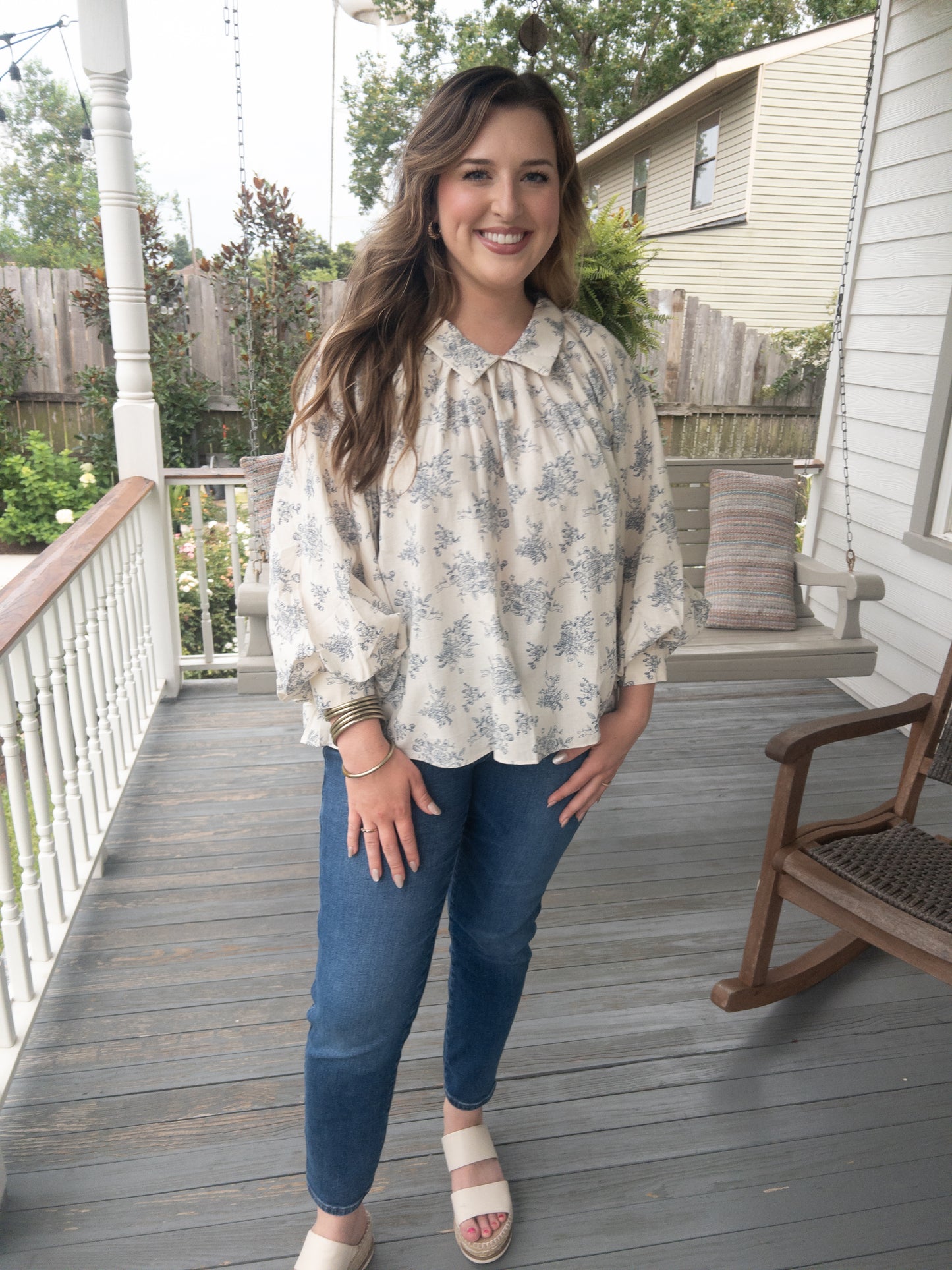 Floral Collar Blouse