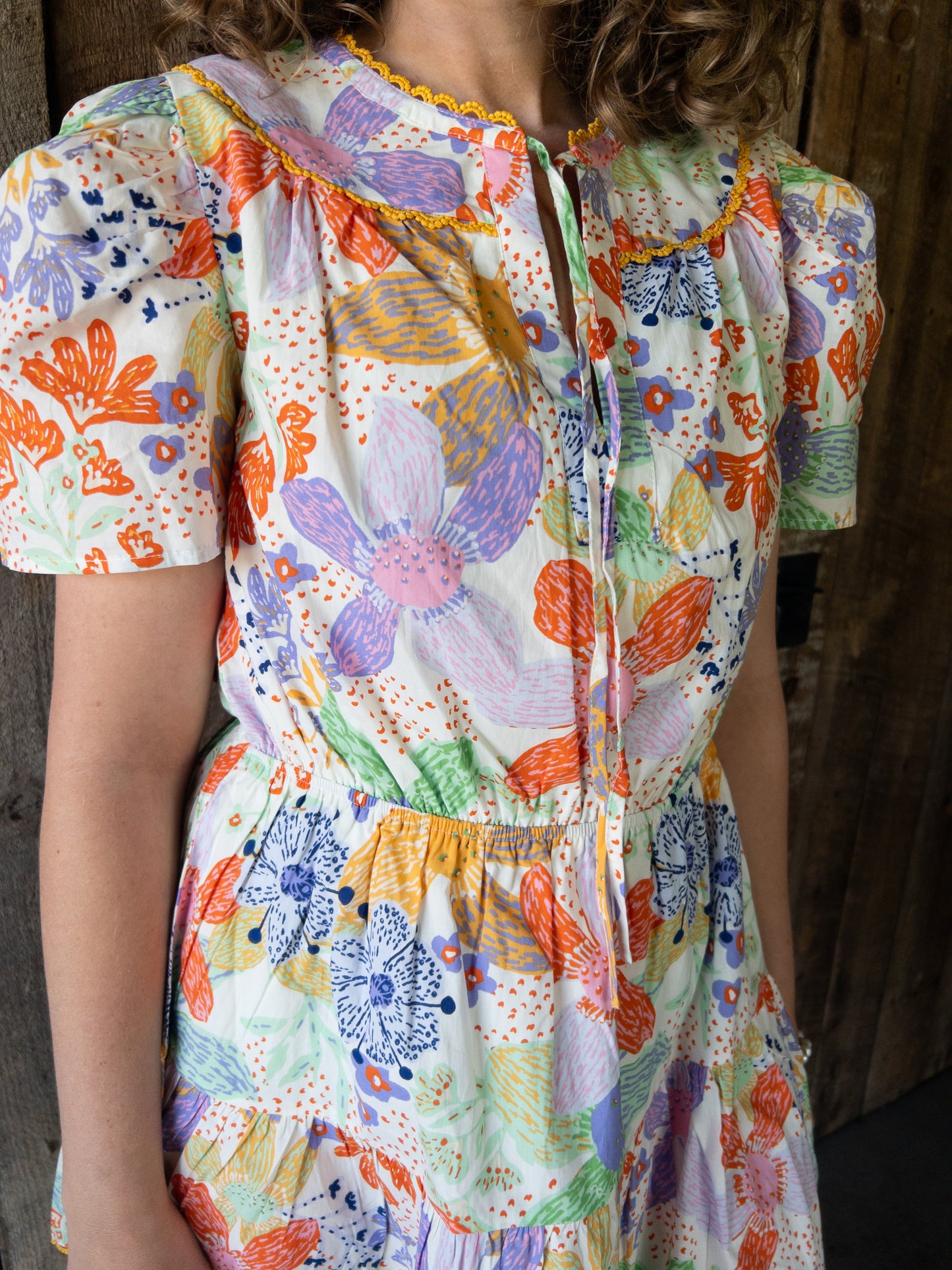 Colorful floral mini dress