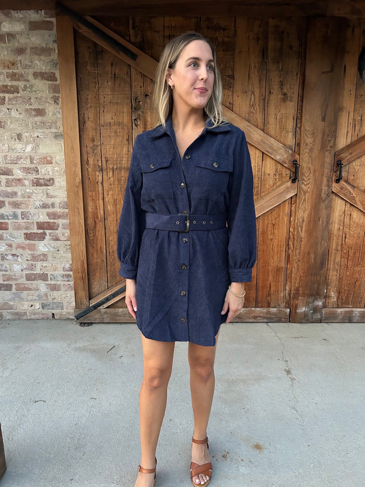 Midnight Corduroy Dress
