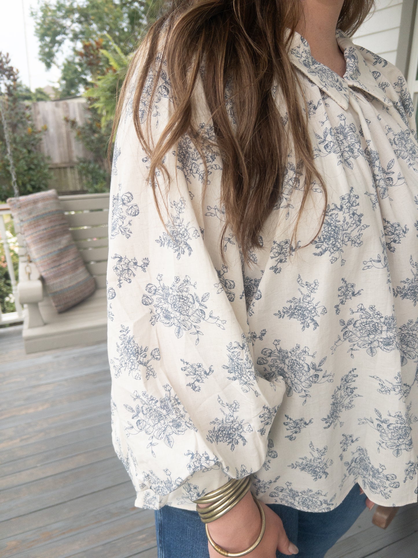 Floral Collar Blouse