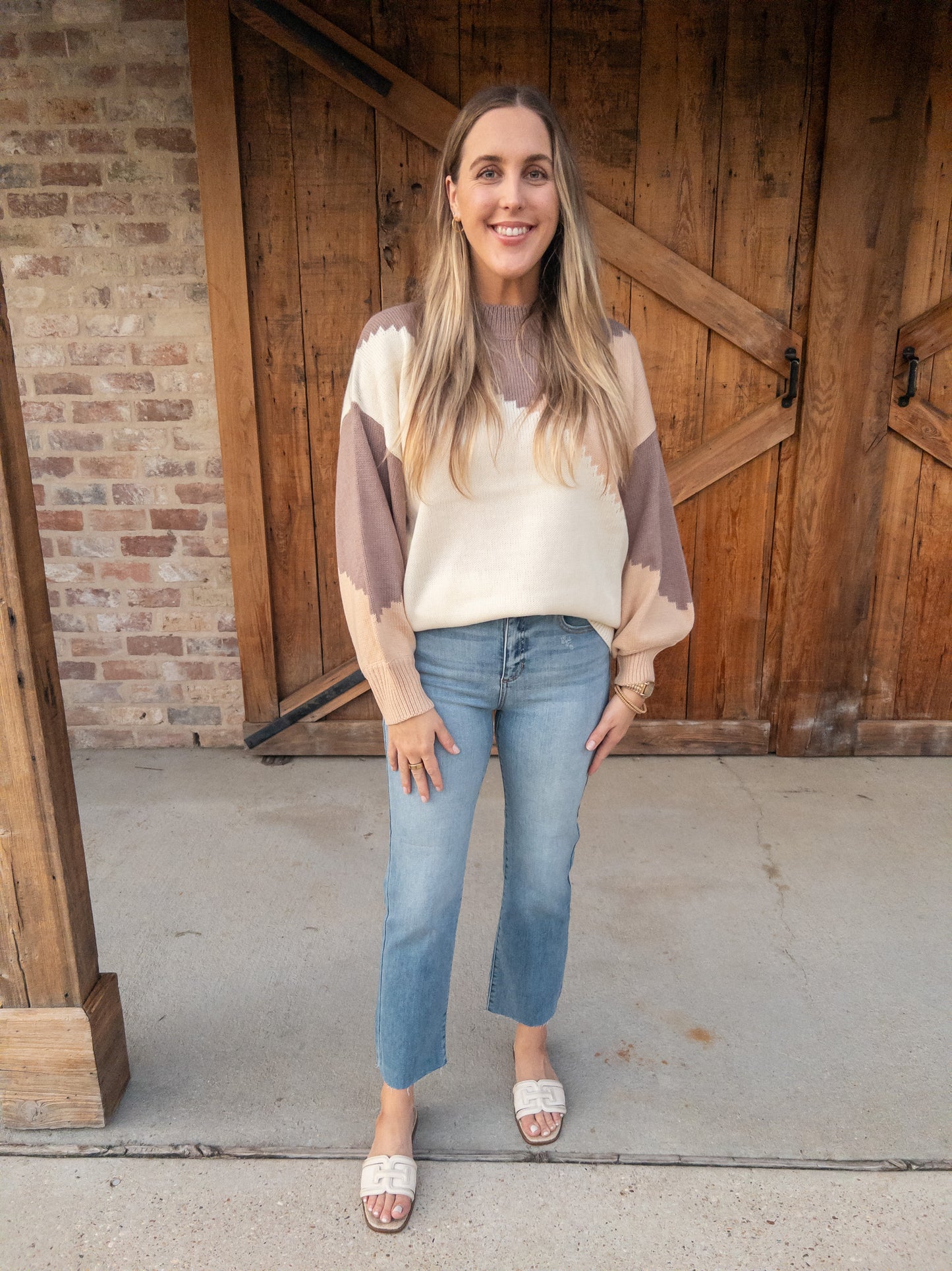Color Block Chunky Sweater