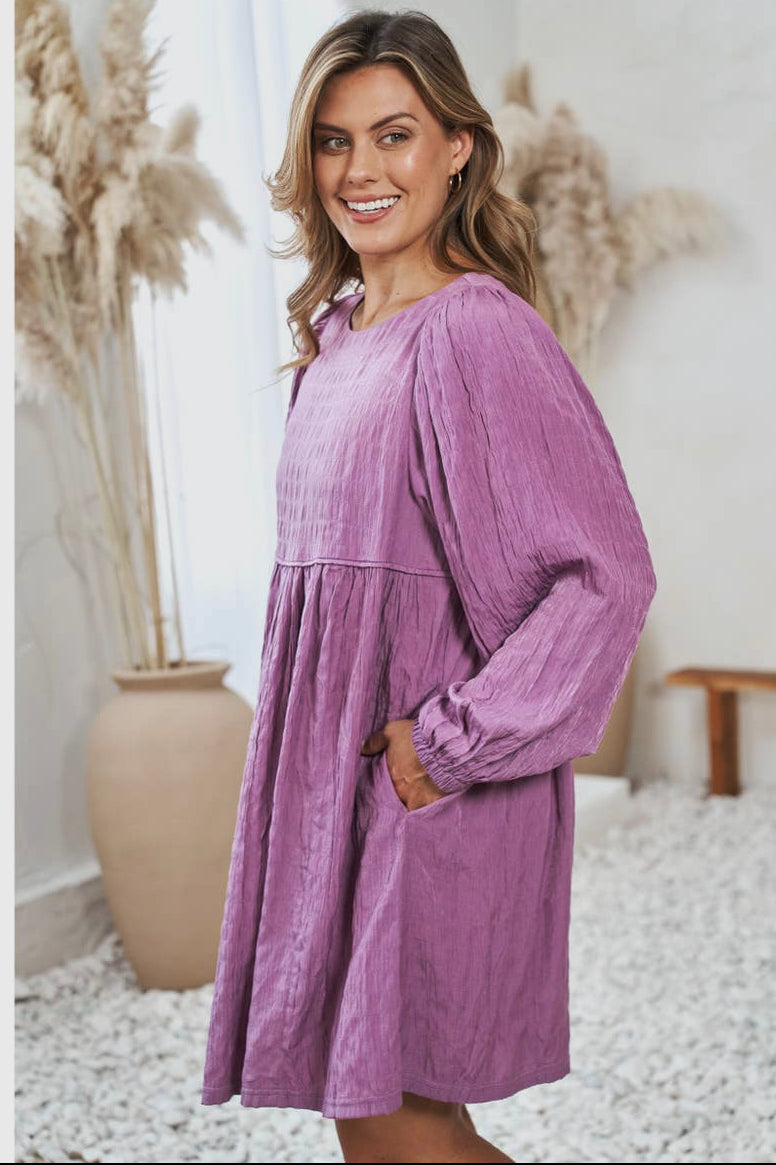 Mauve Crinkled Dress