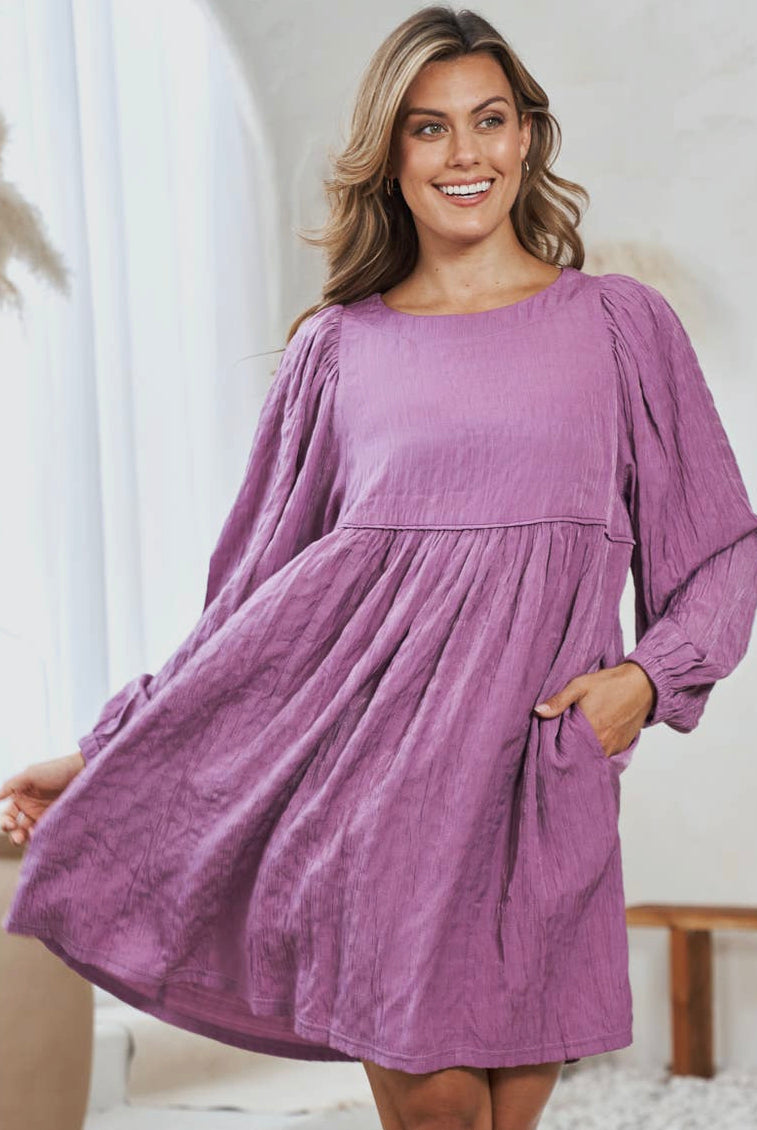 Mauve Crinkled Dress