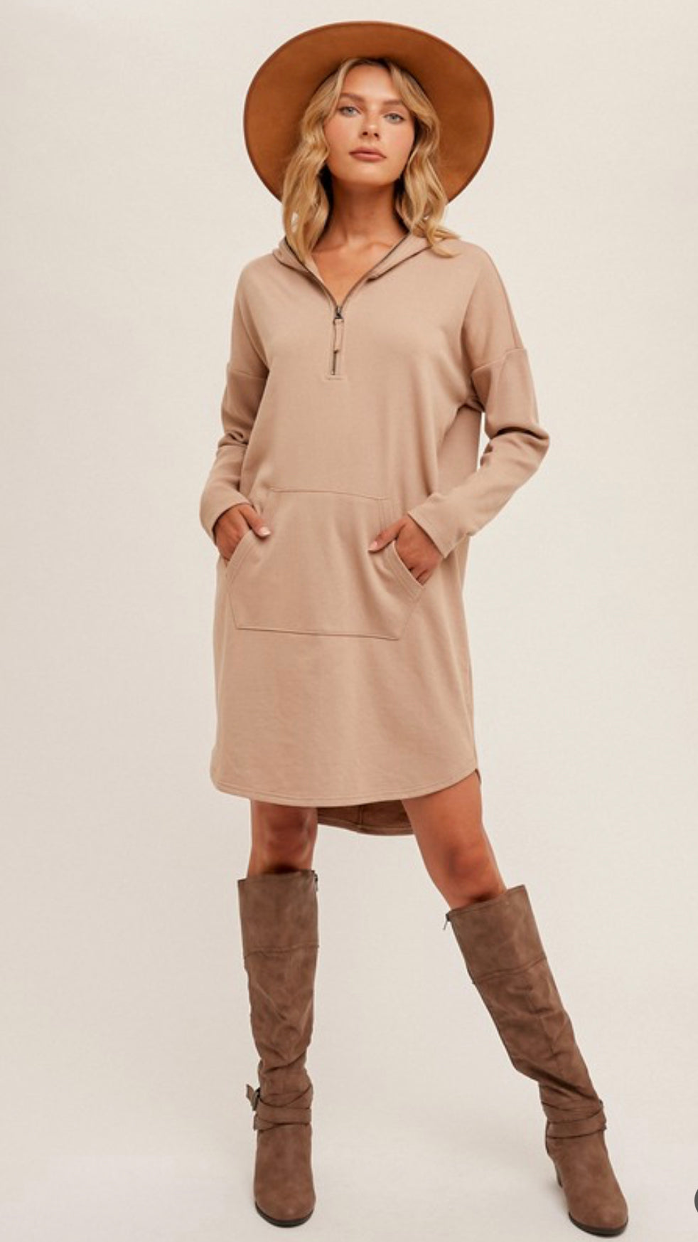 Zip Up Hooded Dress