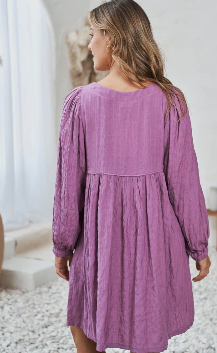 Mauve Crinkled Dress