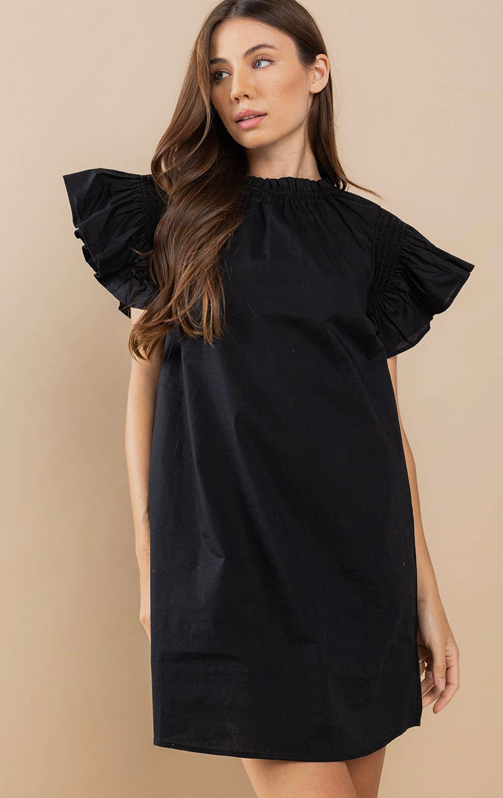 Ruffle Black Dress