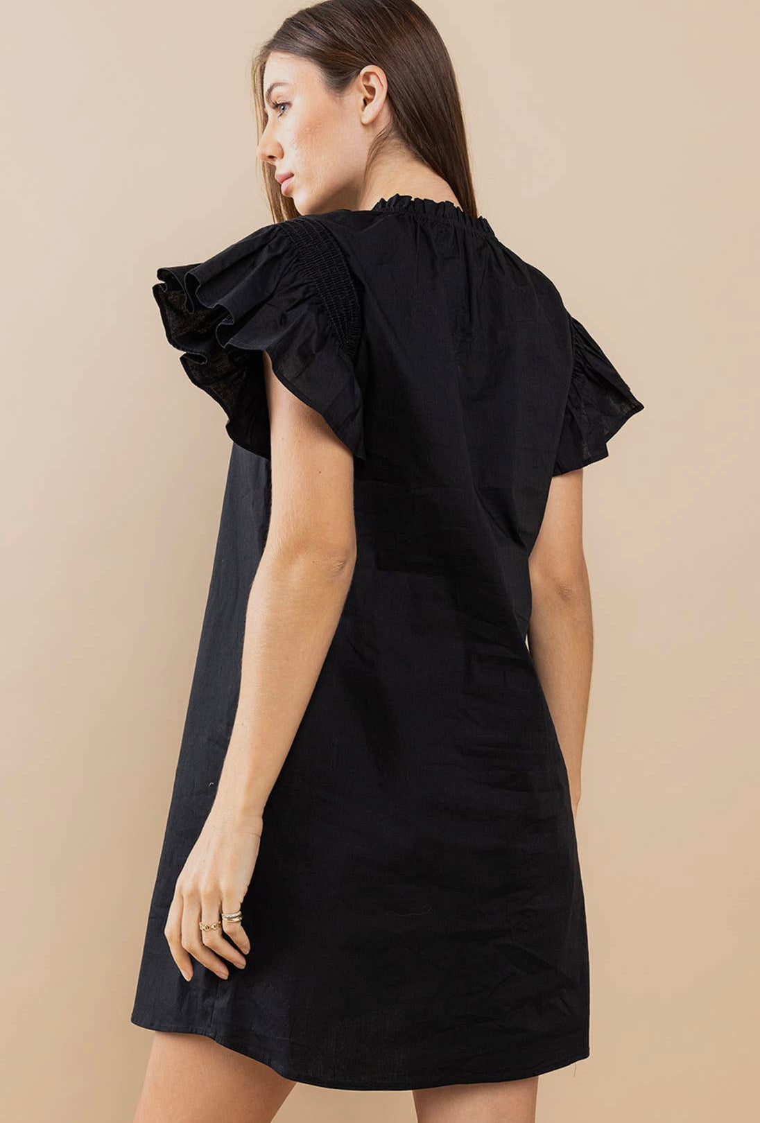 Ruffle Black Dress
