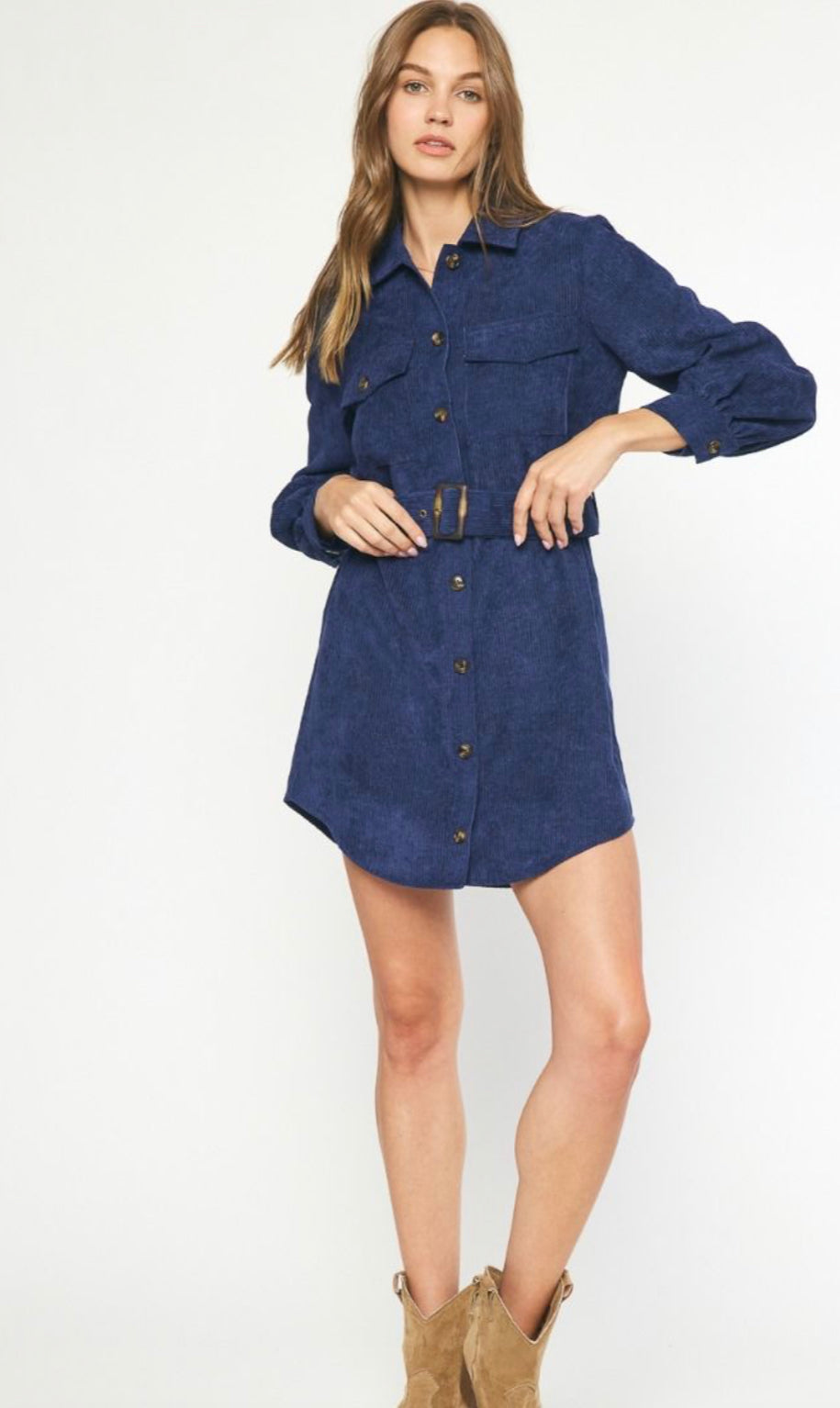 Midnight Corduroy Dress