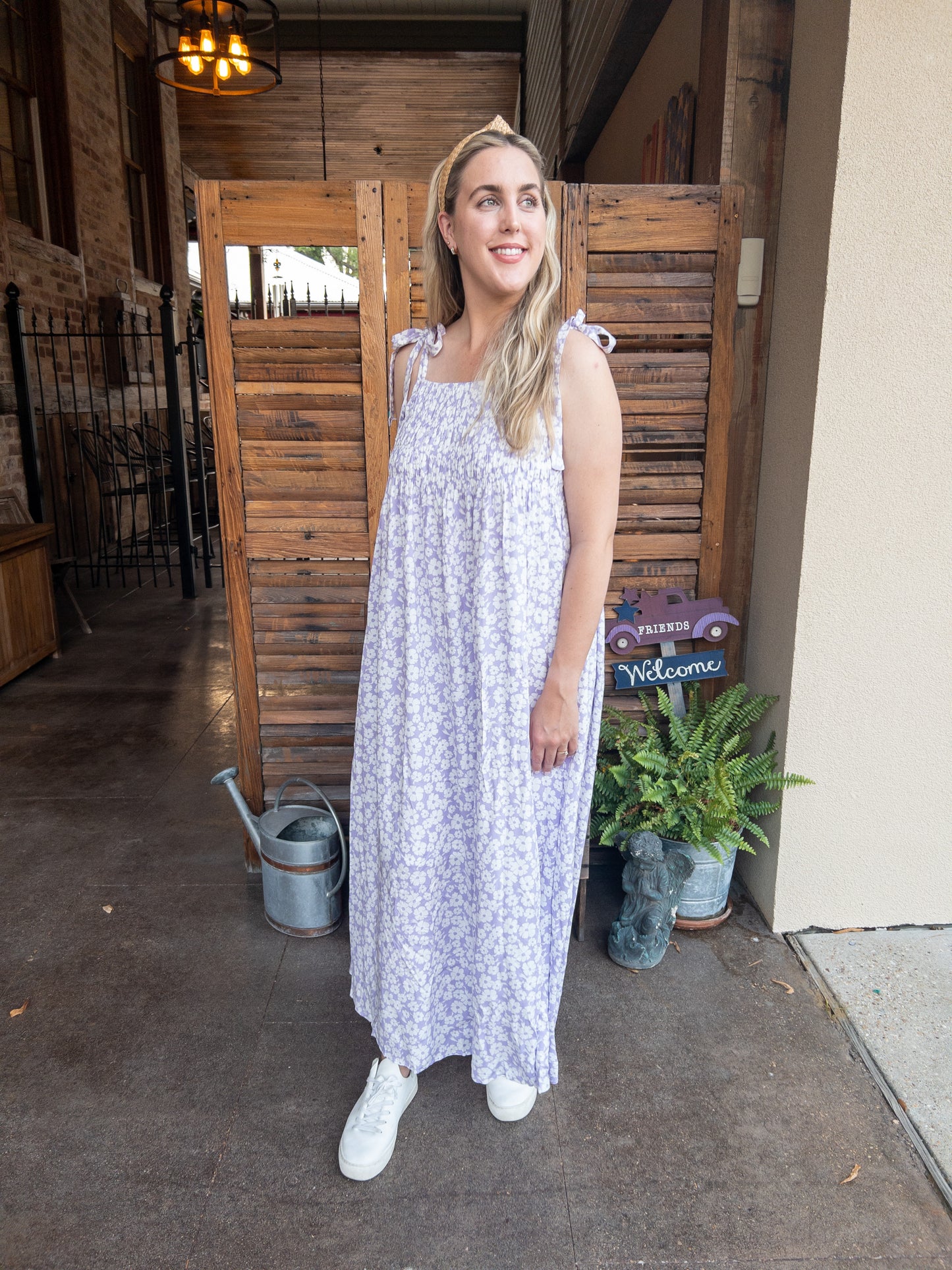 Flower Print Shoulder Tie Dress
