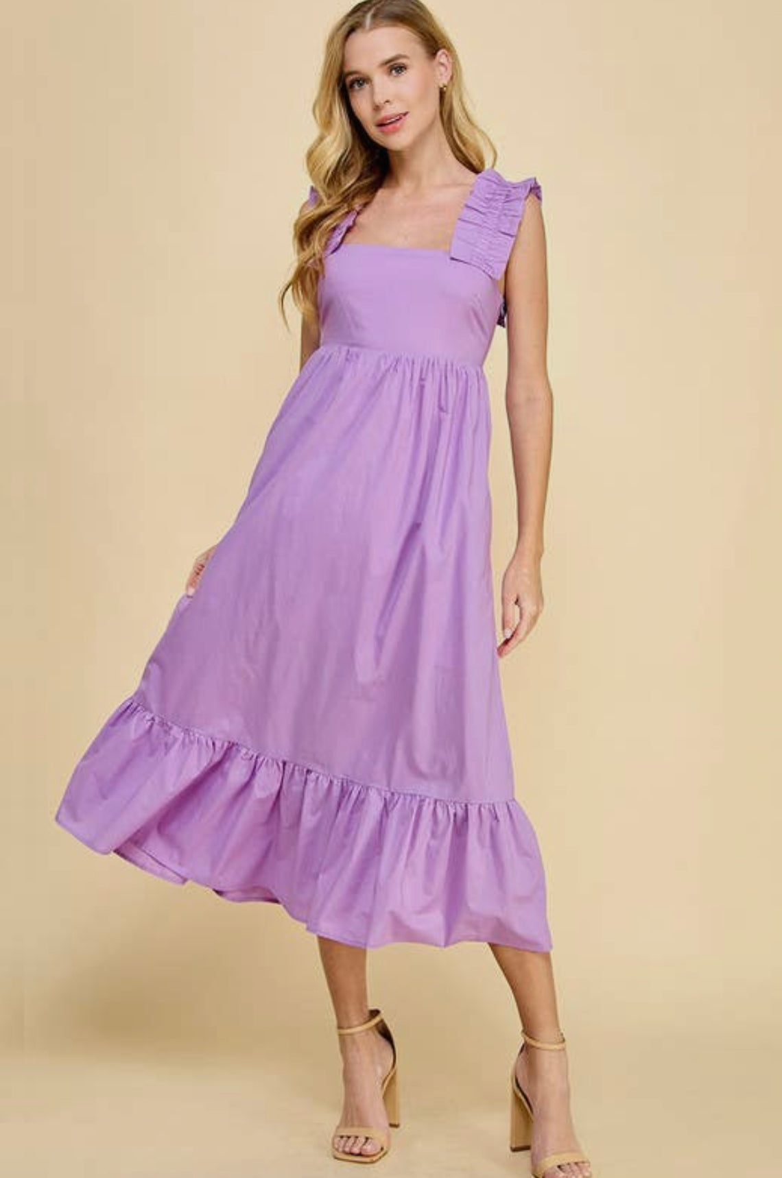 Lavender Ruffle Hem Dress