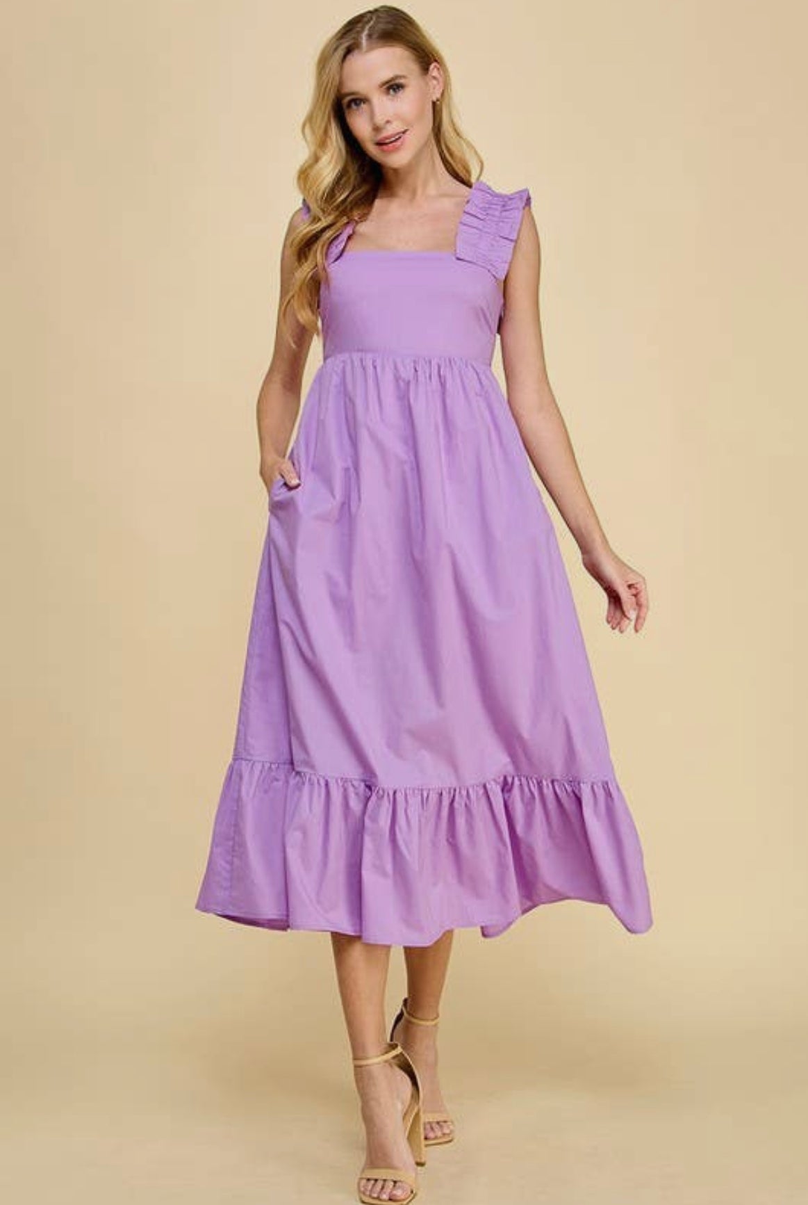 Lavender Ruffle Hem Dress
