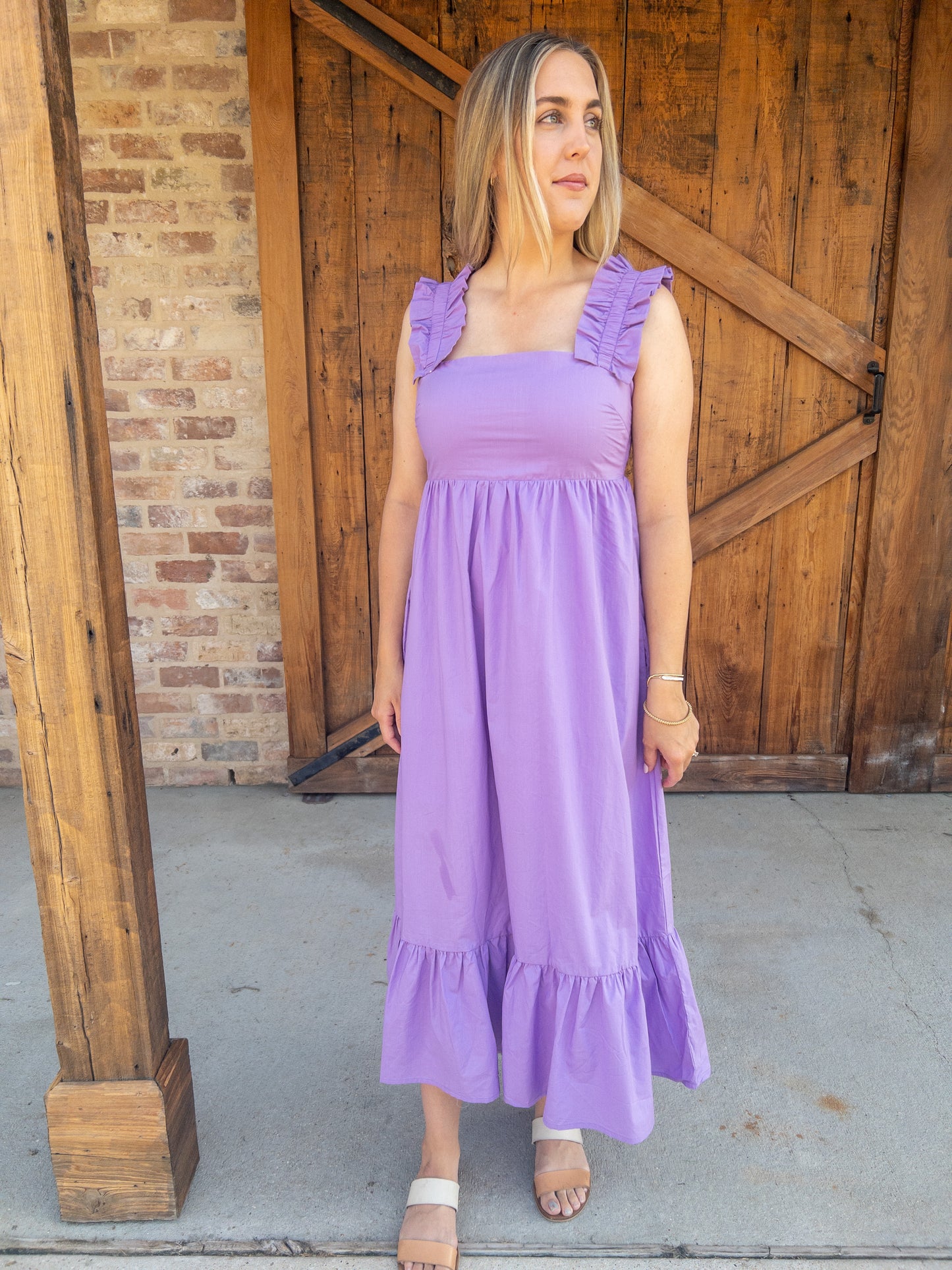 Lavender Ruffle Hem Dress