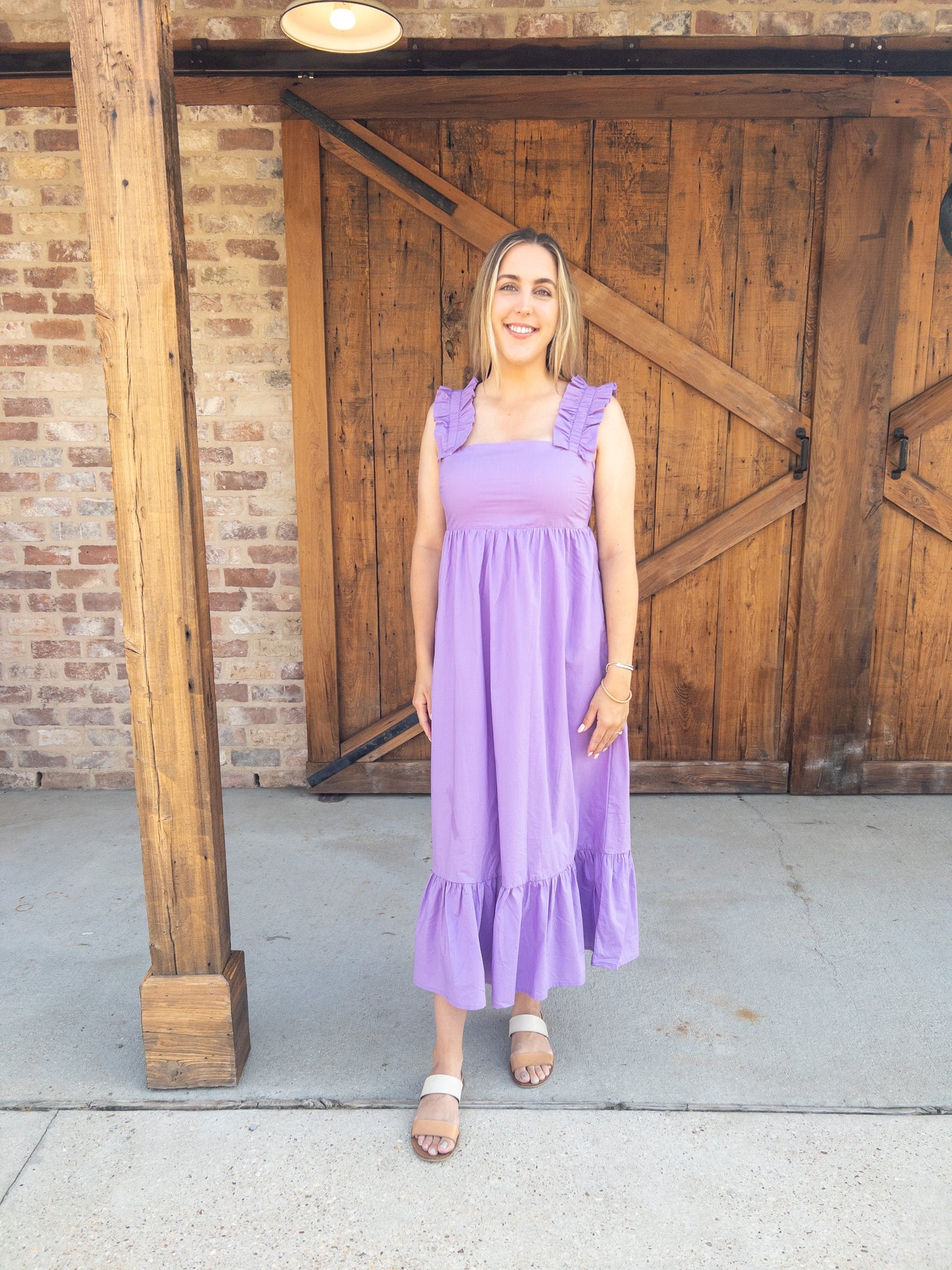 Lavender Ruffle Hem Dress