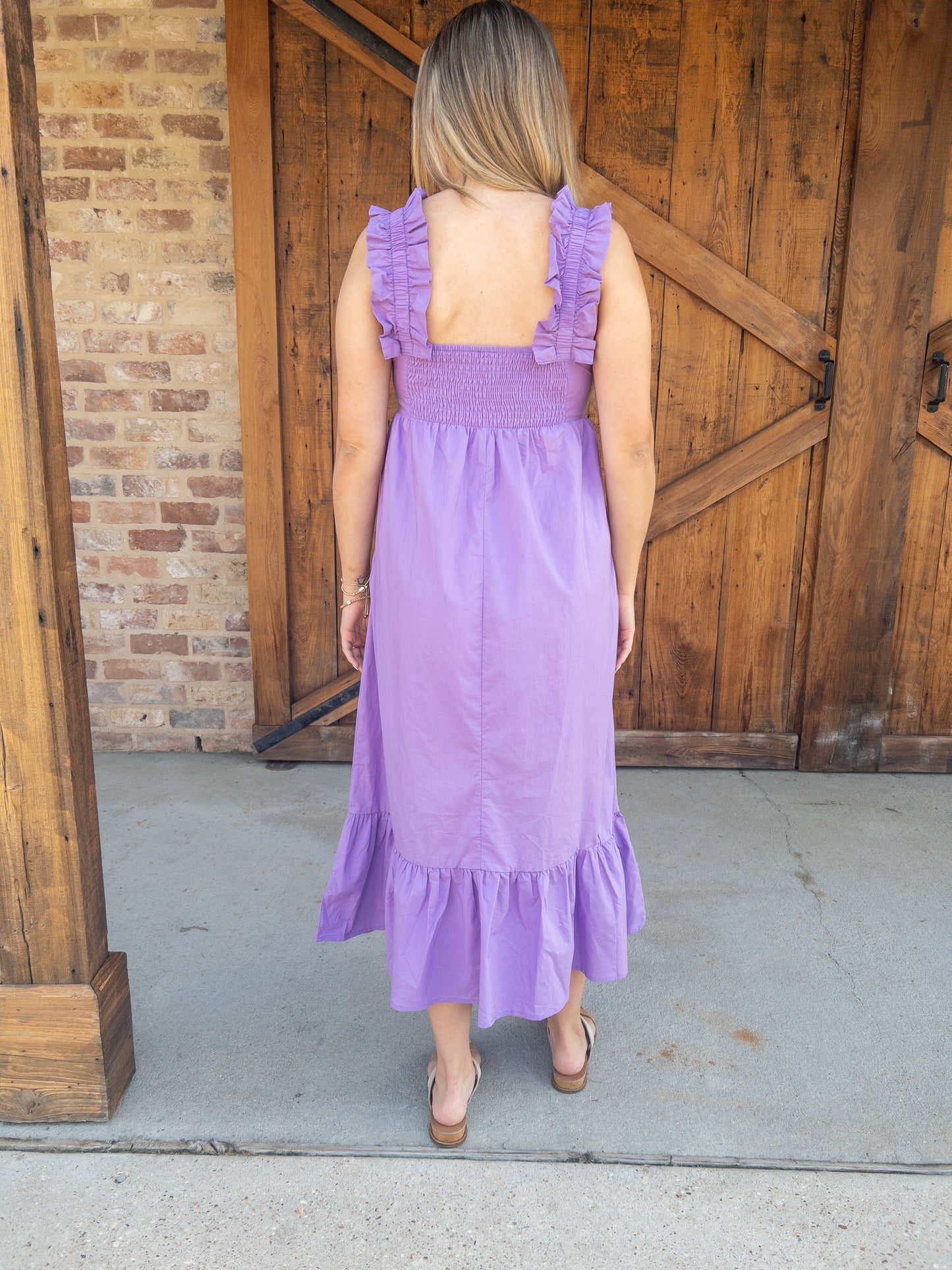 Lavender Ruffle Hem Dress