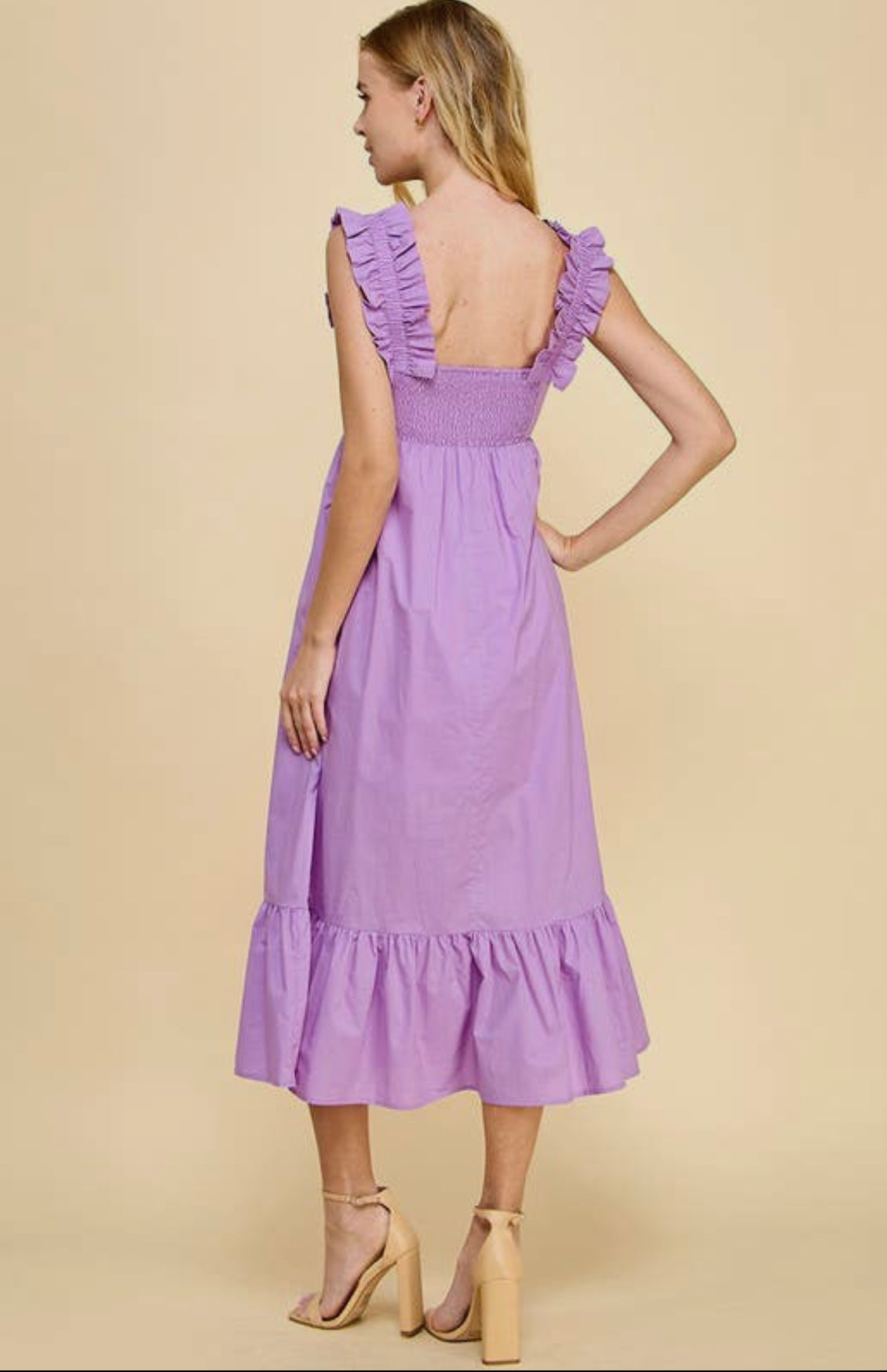 Lavender Ruffle Hem Dress