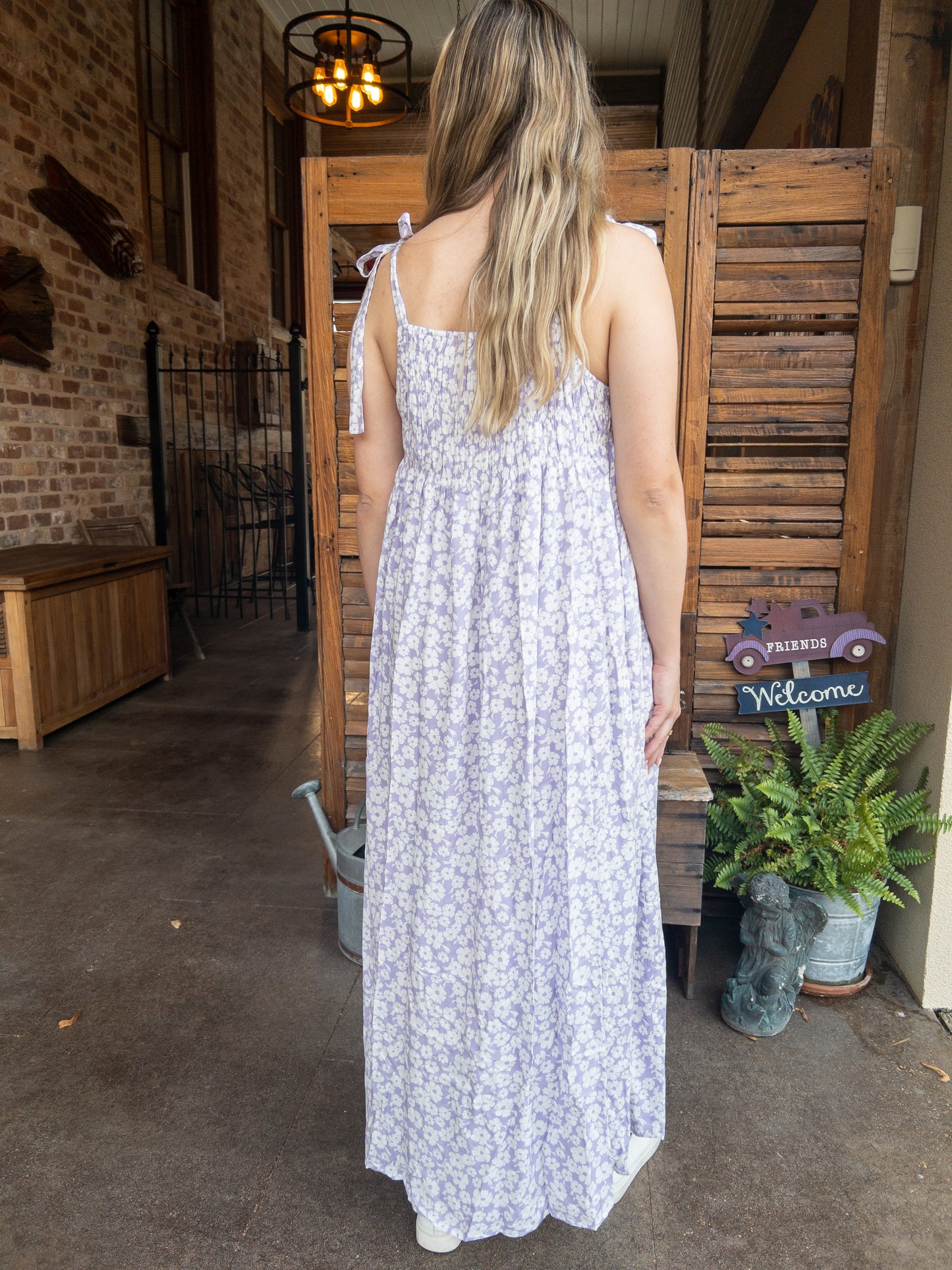 Flower Print Shoulder Tie Dress