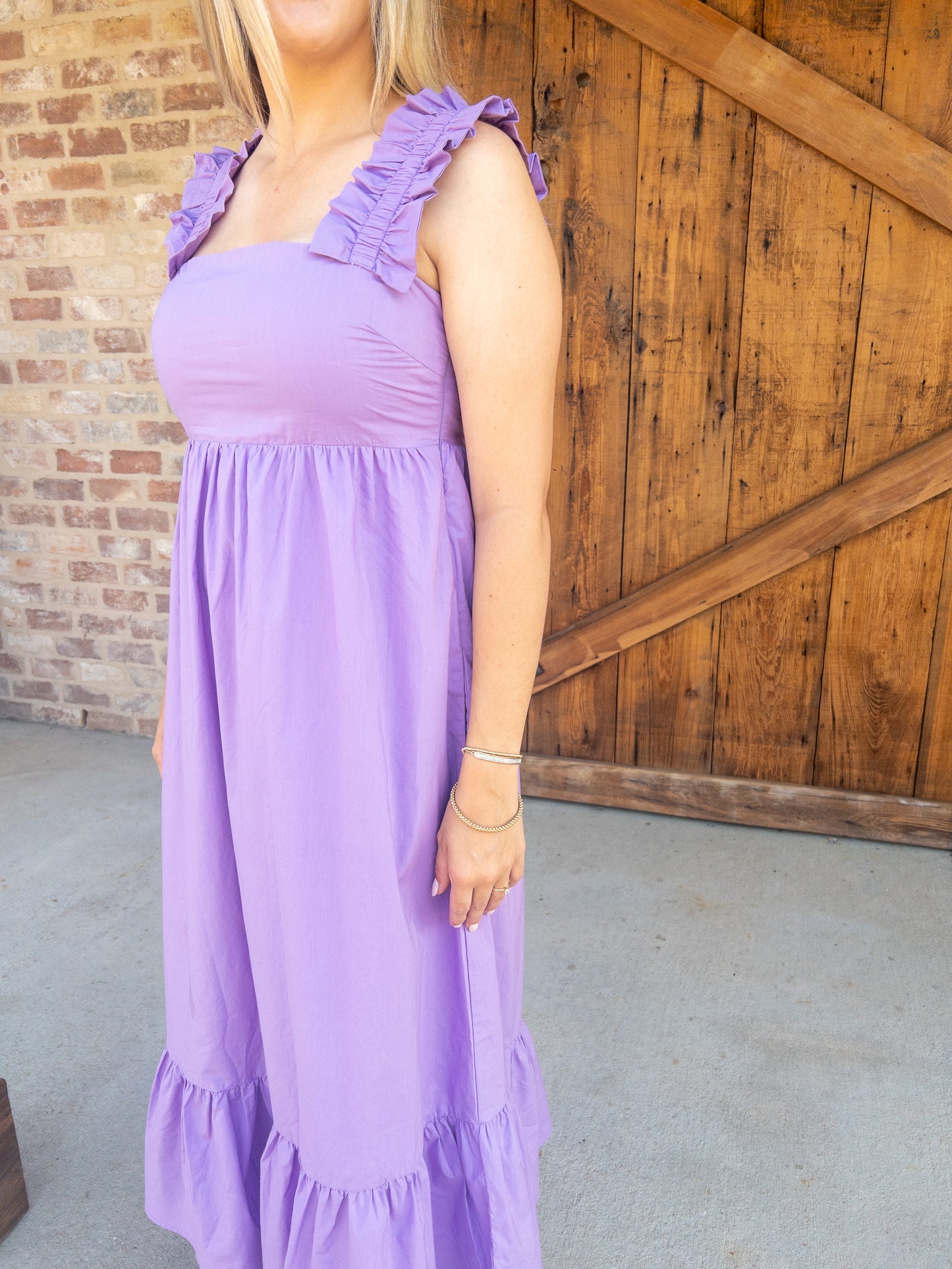 Lavender Ruffle Hem Dress