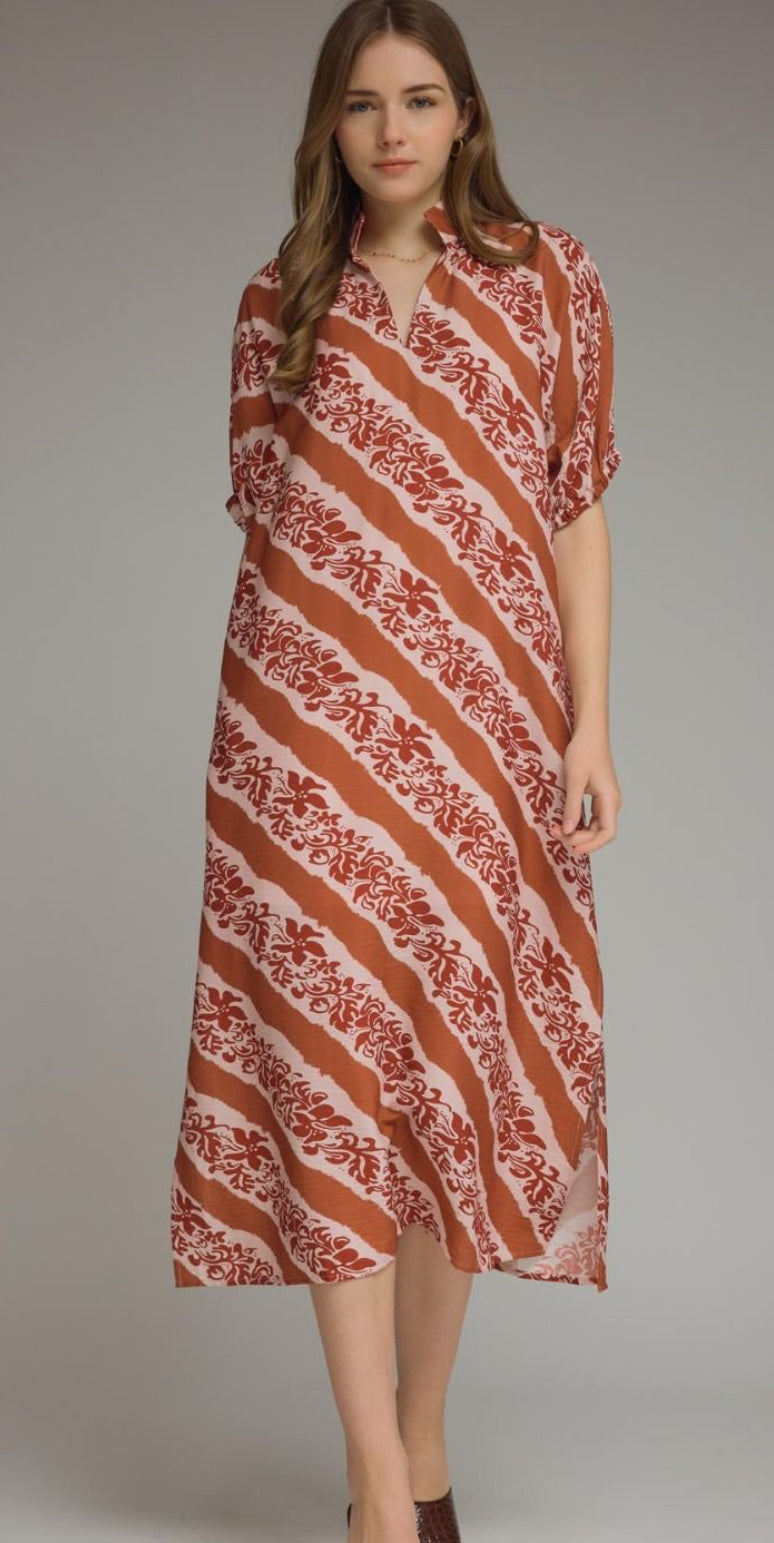Terra cotta maxi entro dress