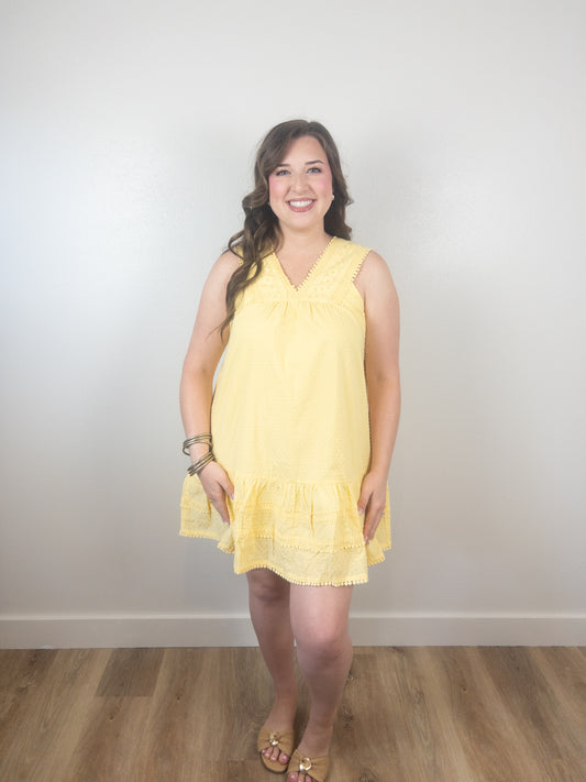 Lemon Dot Mini Dress