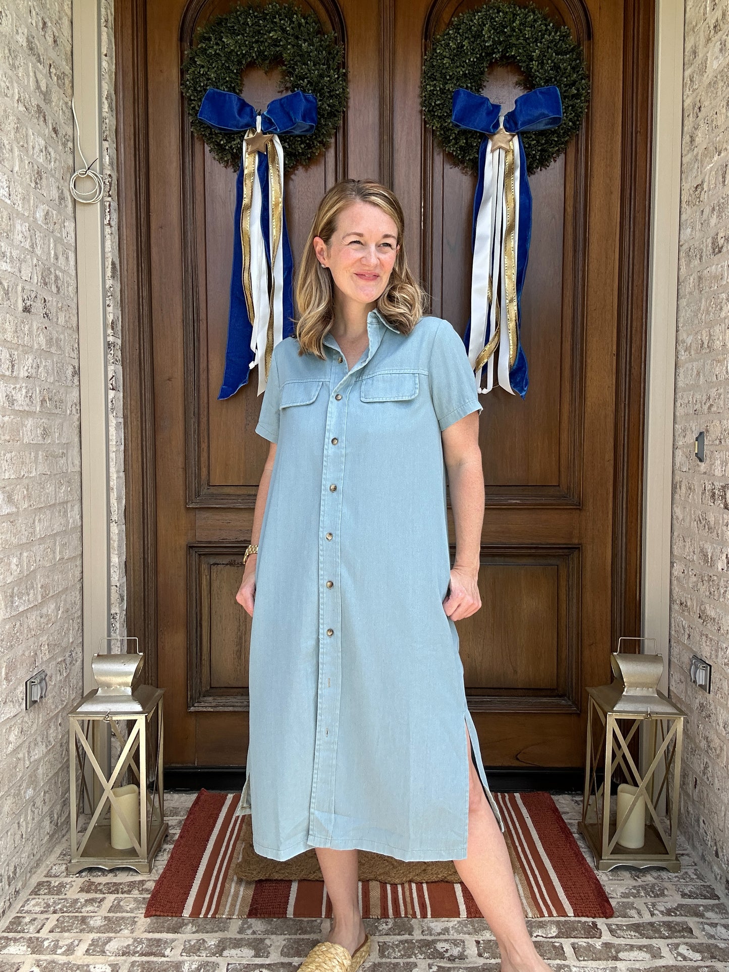 Classic Denim Midi Dress