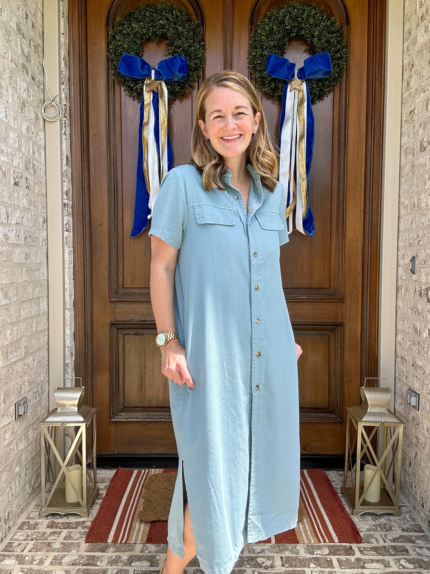 Classic Denim Midi Dress