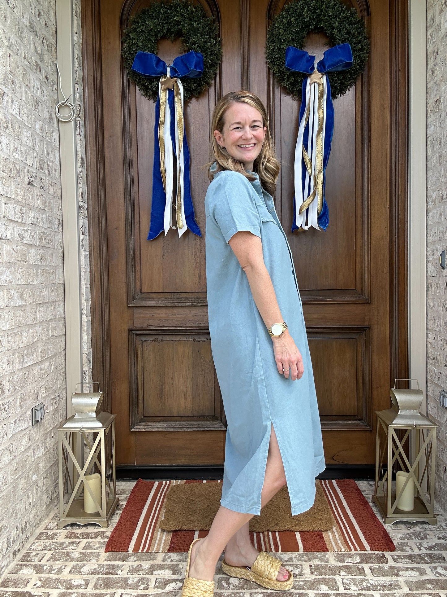 Classic Denim Midi Dress