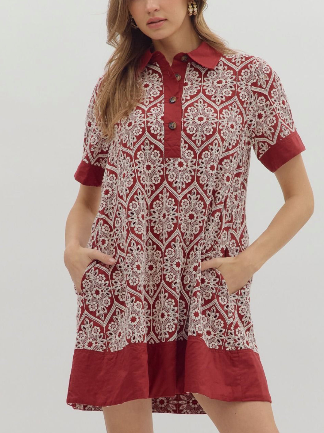 Burgundy & Lace Dress