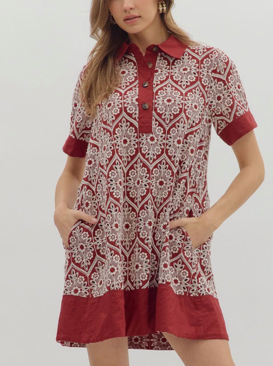 Burgundy & Lace Dress