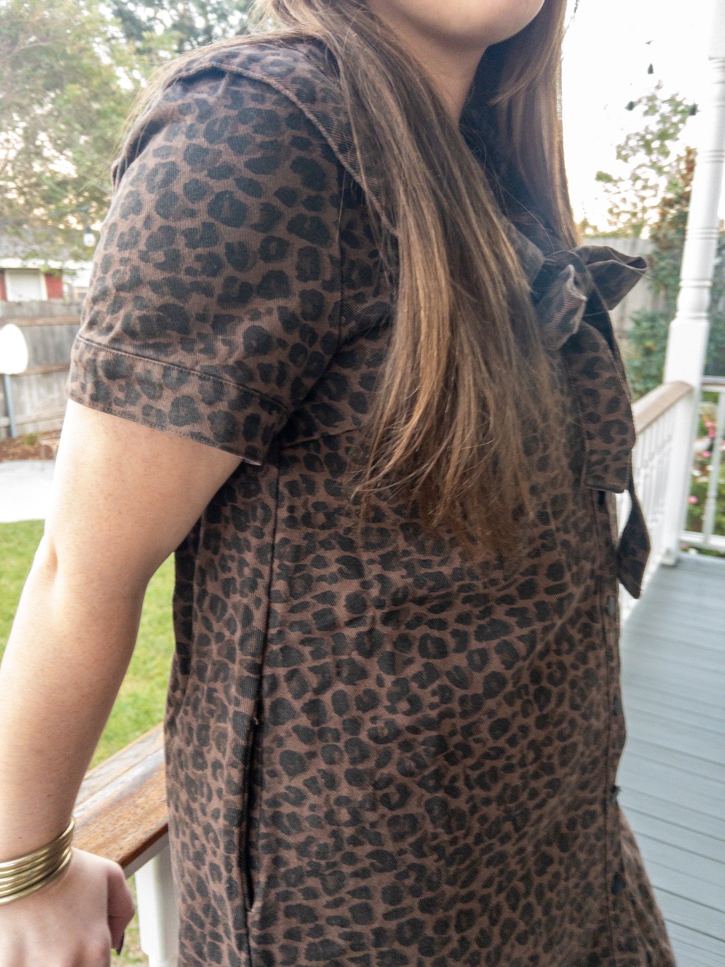 Leopard Denim Mini Dress