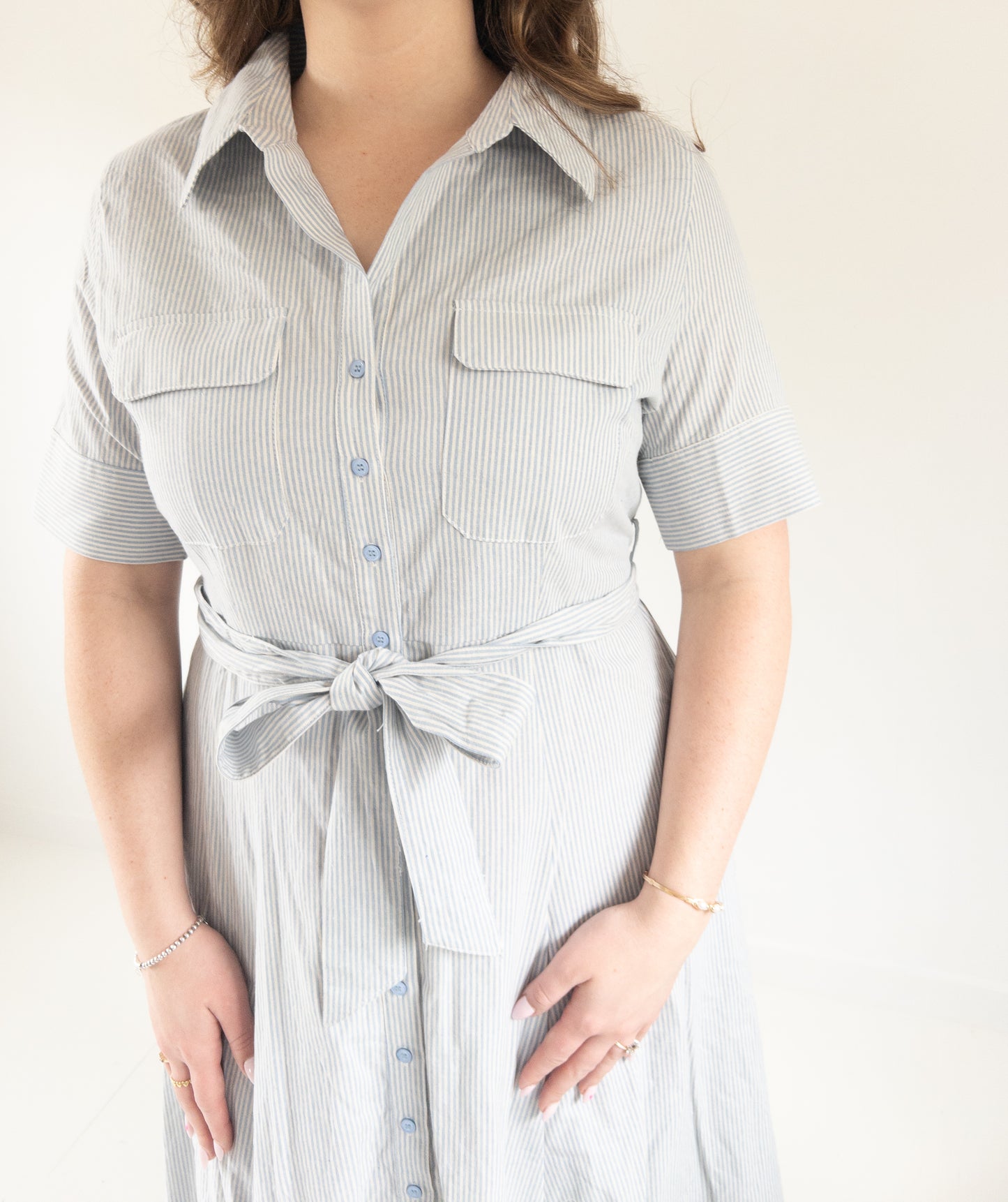 Light Blue Stripe Midi