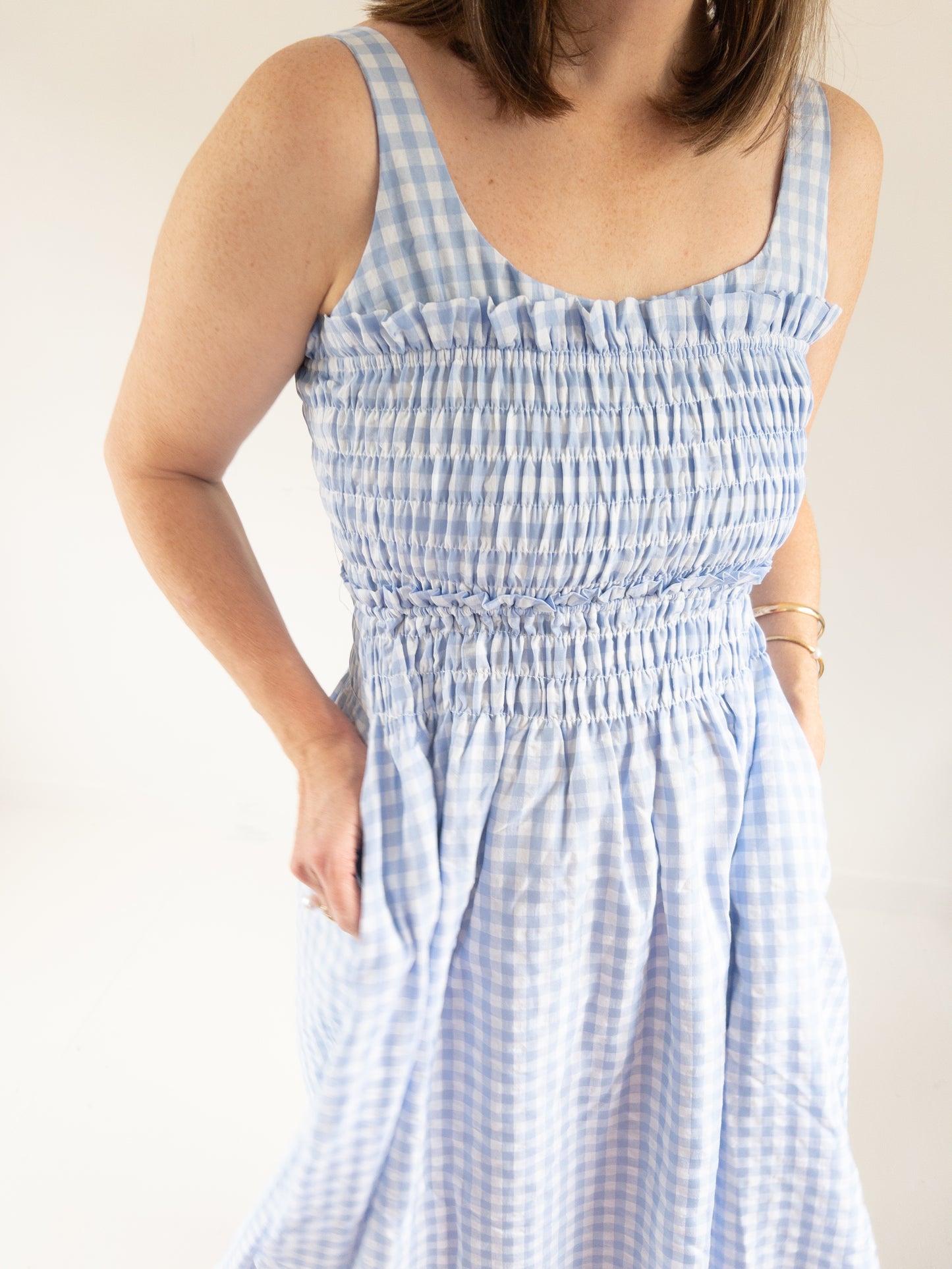 Gingham Blue Midi