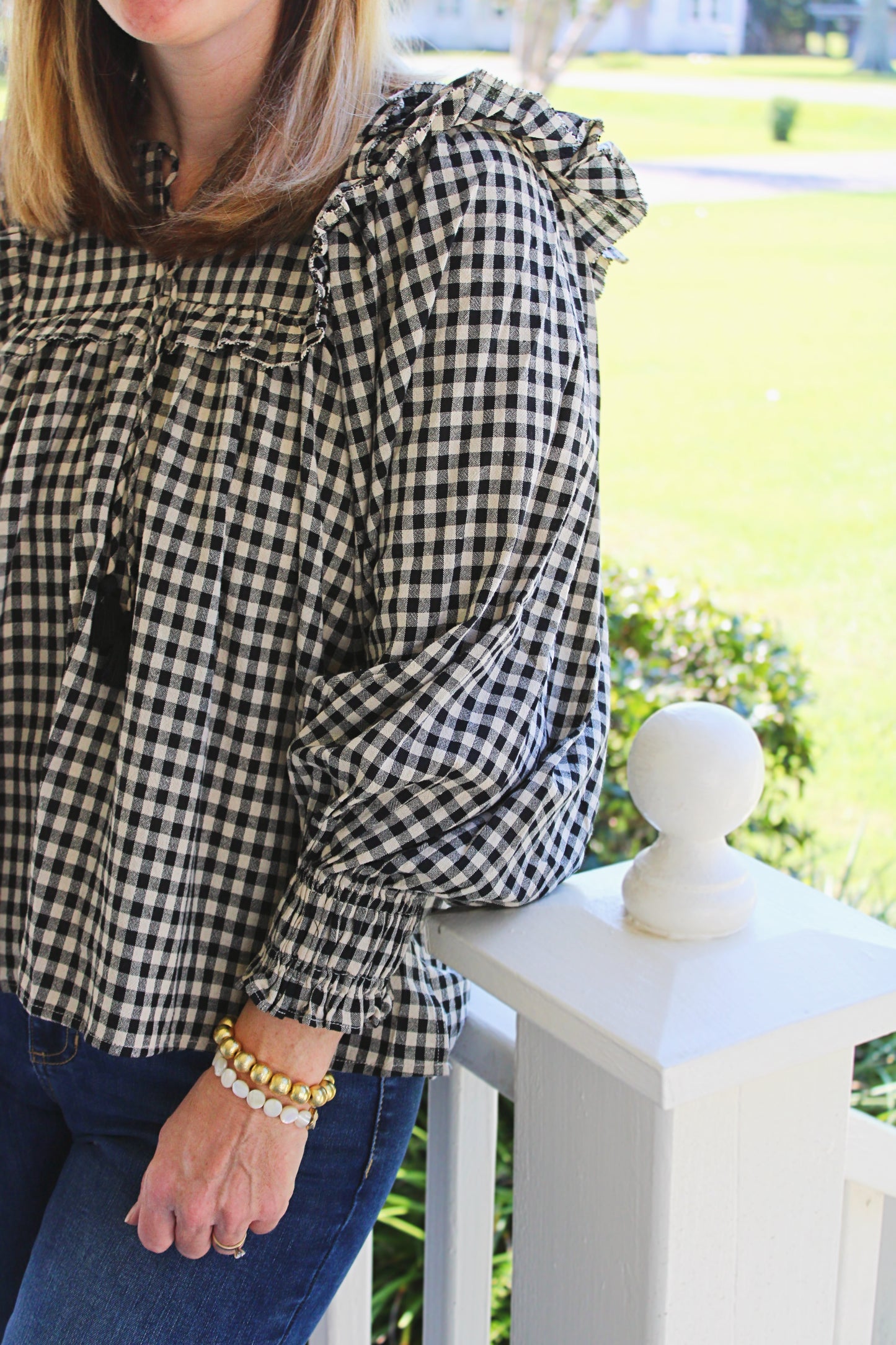 Gingham Print Blouse