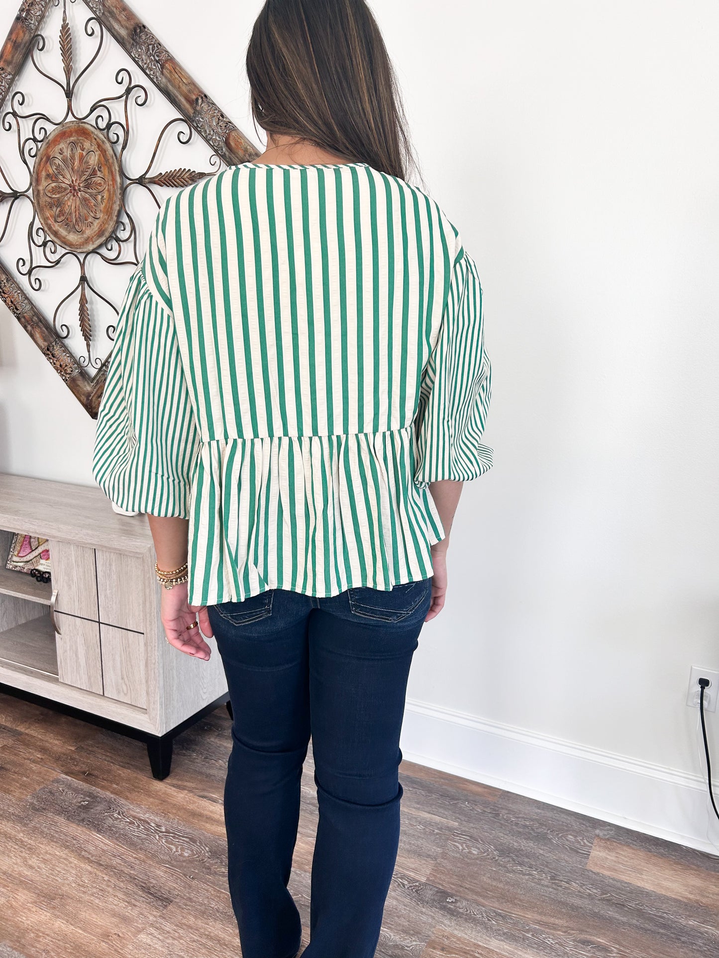 Green Stripe Blouse